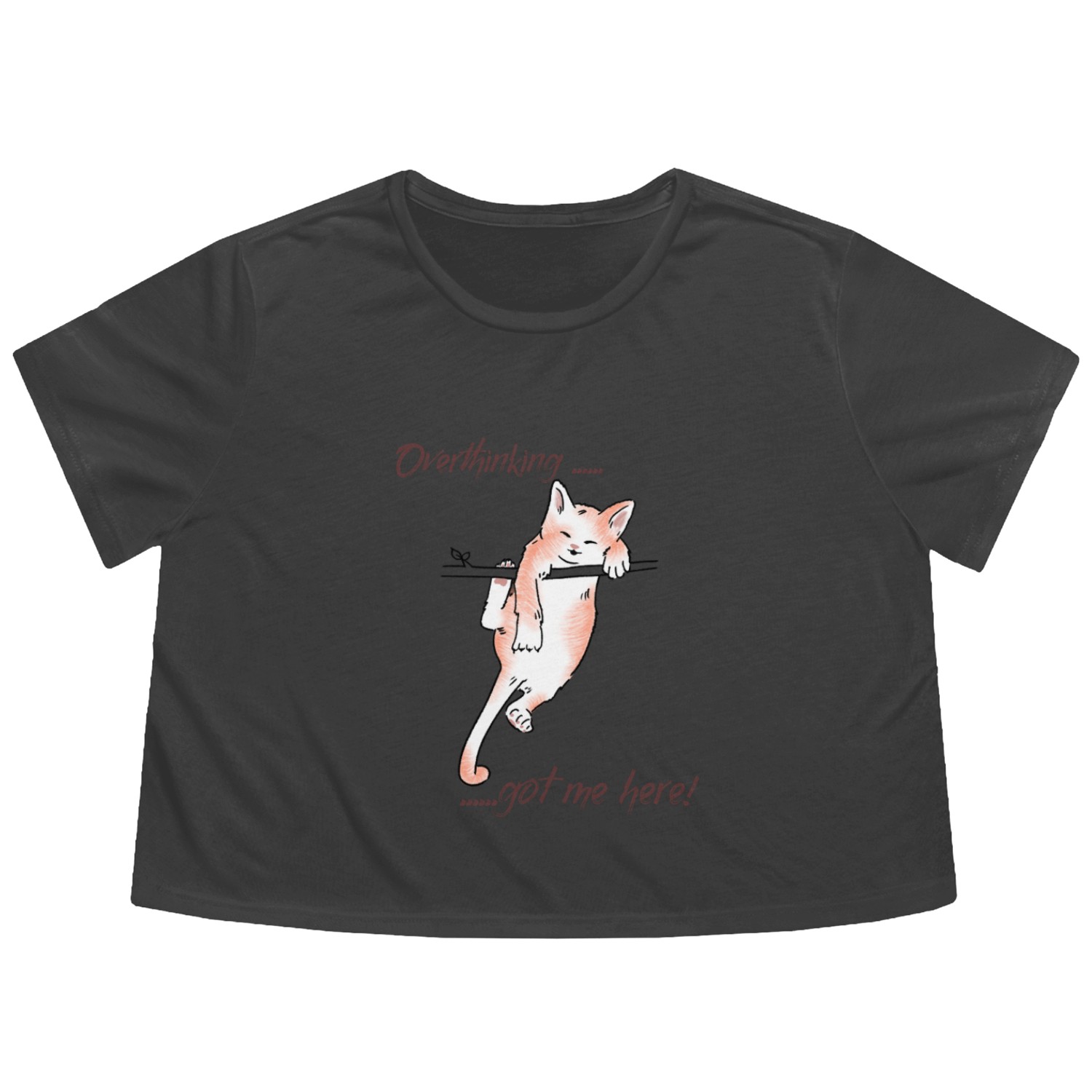 Overthinking Got Me Here Flowy Cropped Tees