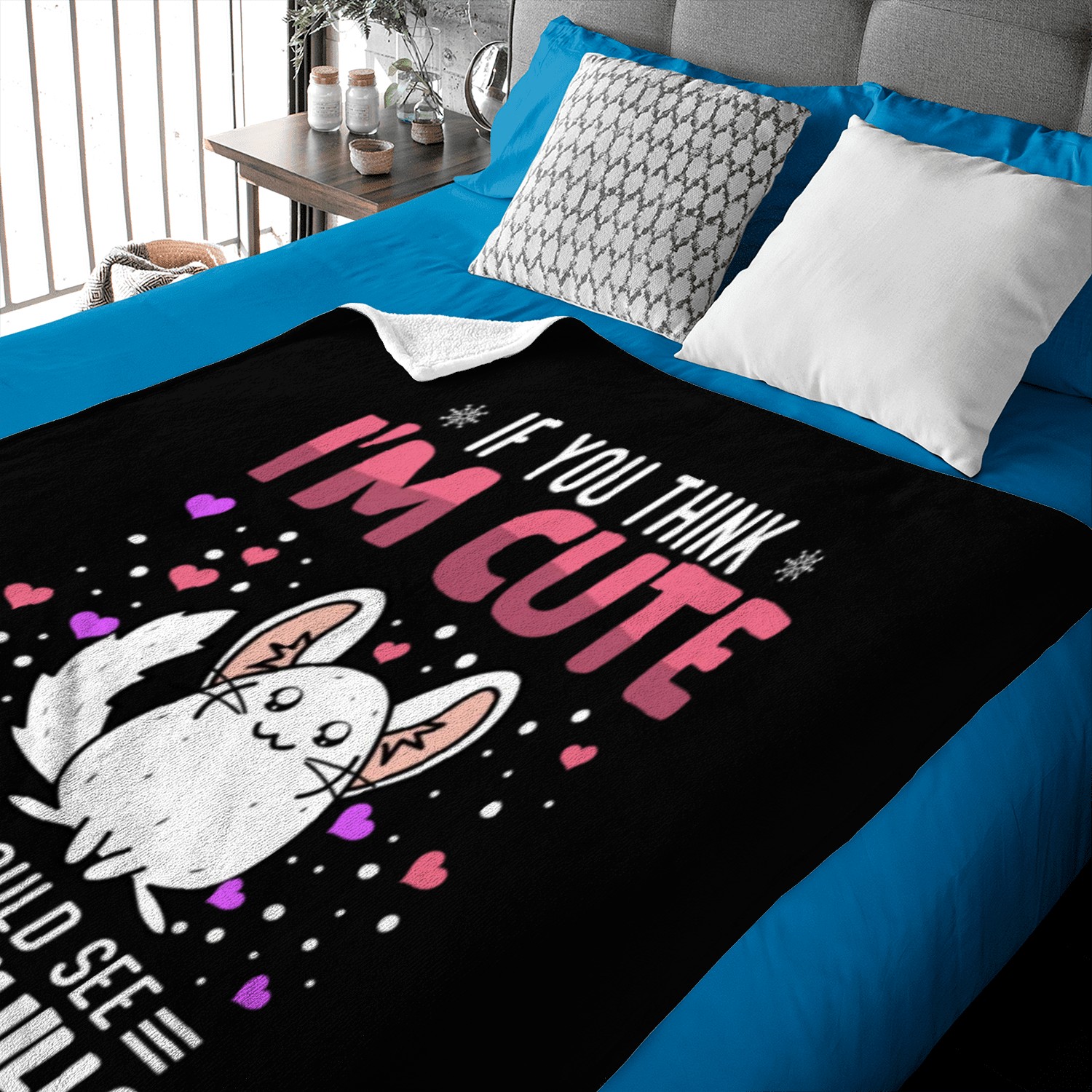 Chinchilla Heart Valentine's Day Animal For Womens Baby Blankets