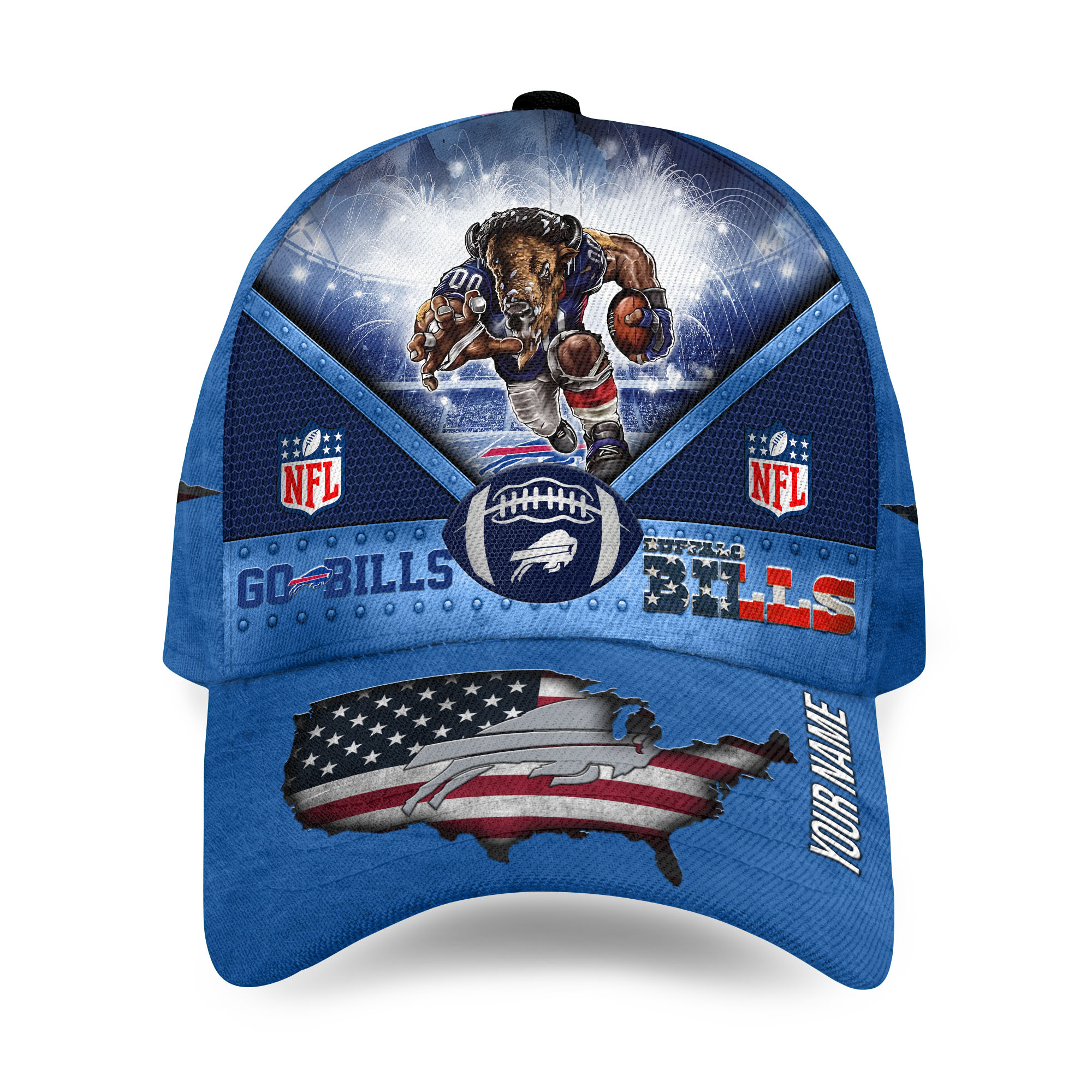Personalized Buffalos Team Bills Baseball Cap, Footlball Baseball Cap