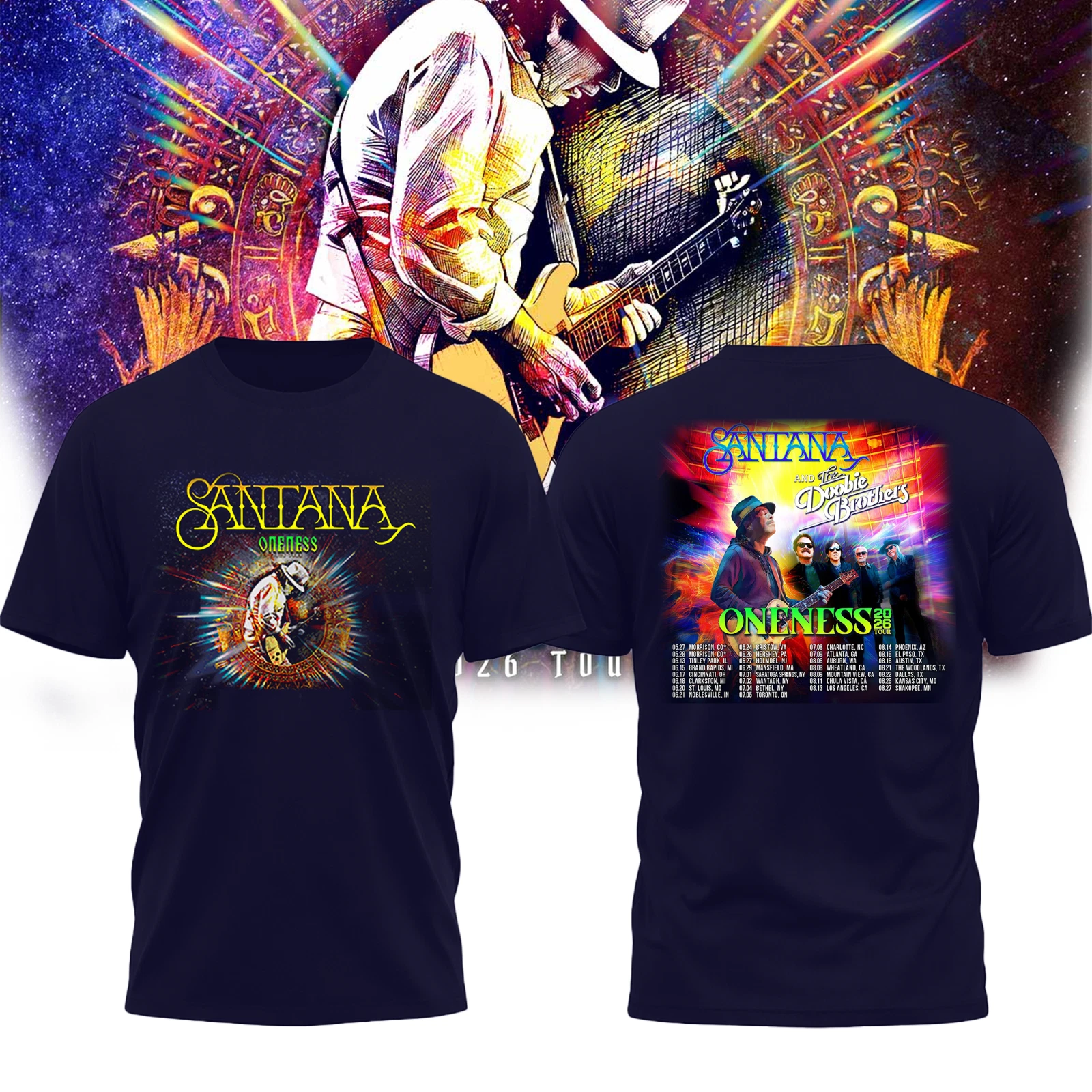 Santana and The Doobie Brothers Oneness Tour 2026 Shirt