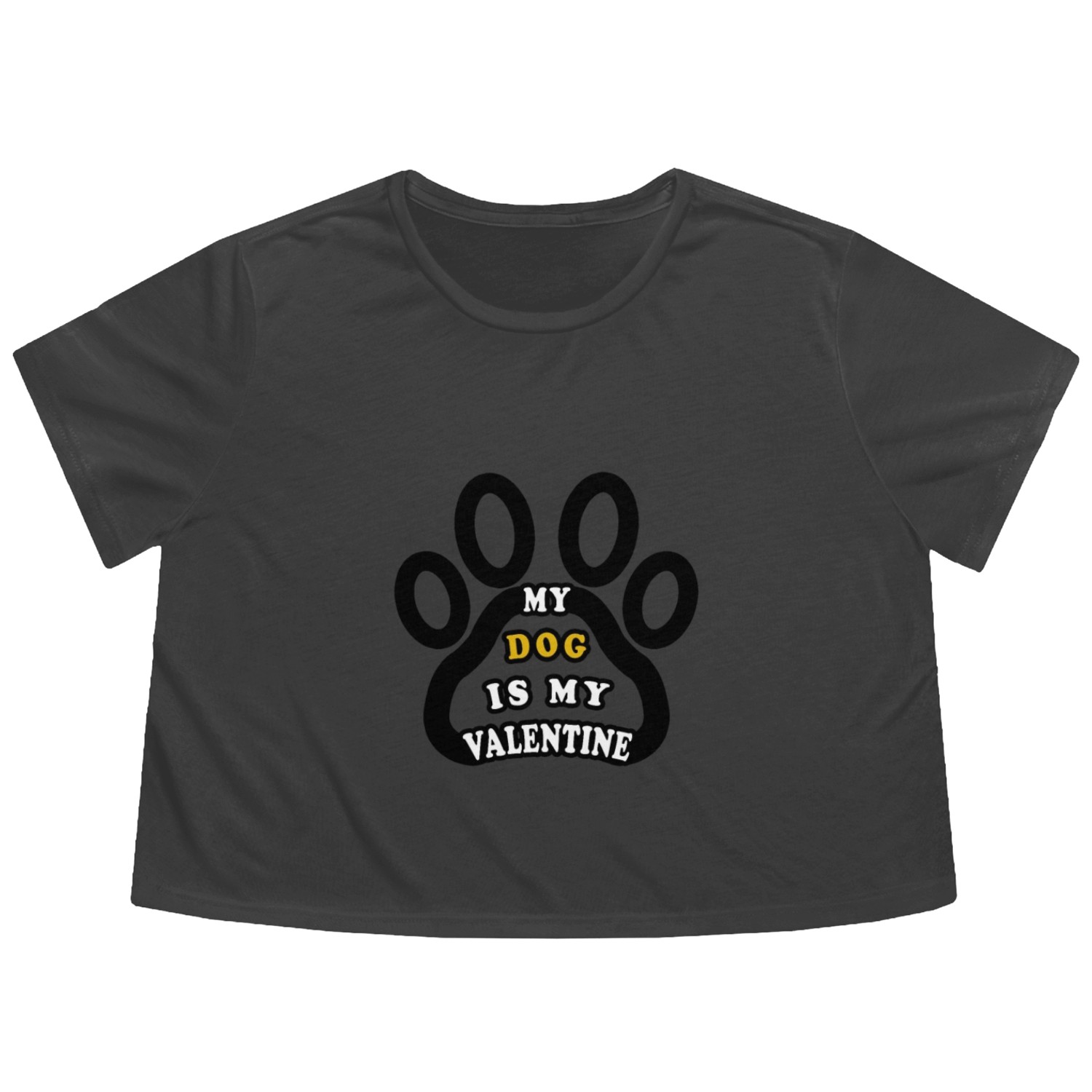 My dog is my valentine Flowy Cropped Tees