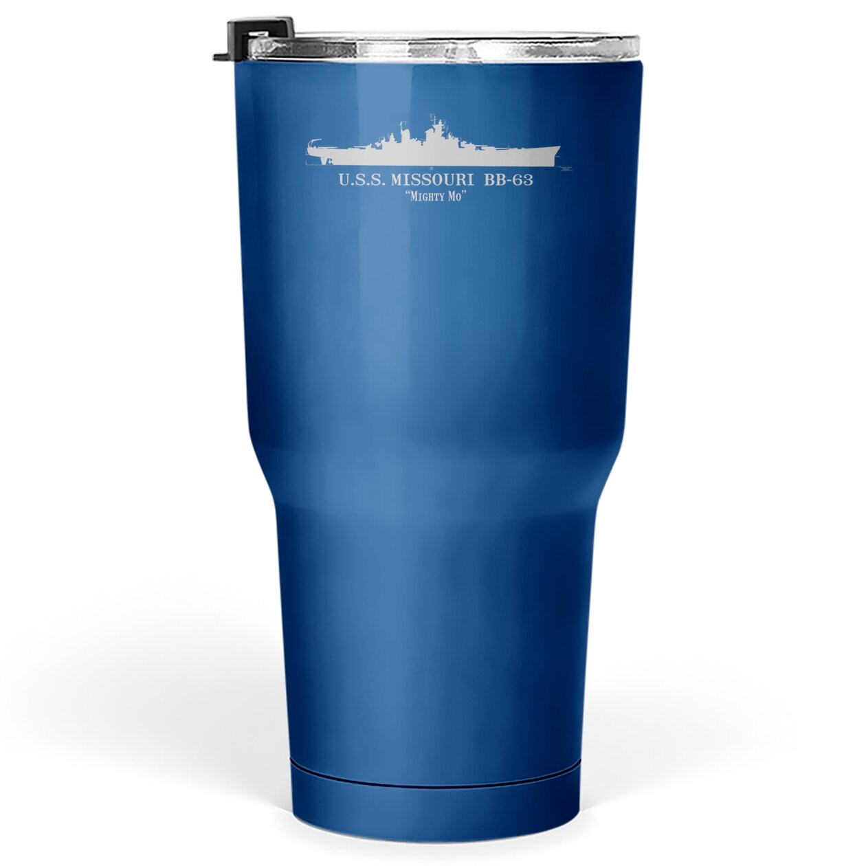 Missouri Battleship Tech Drawing Tumbler 30 Oz