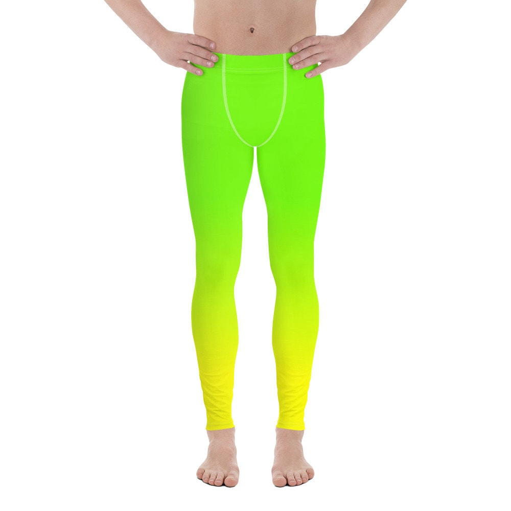 Neon Lime Green & Yellow / Men's Leggings