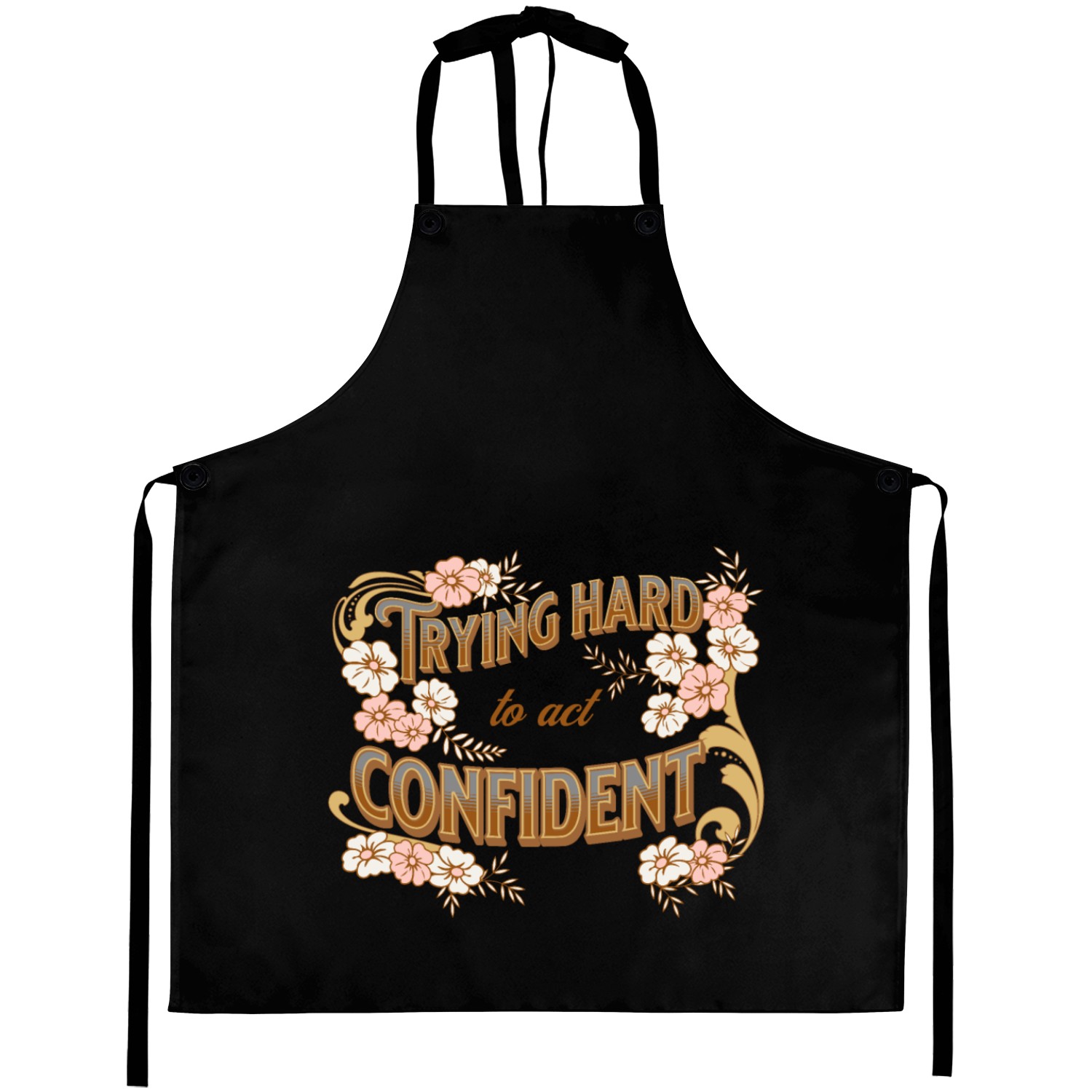 Trying hard to act confident Aprons