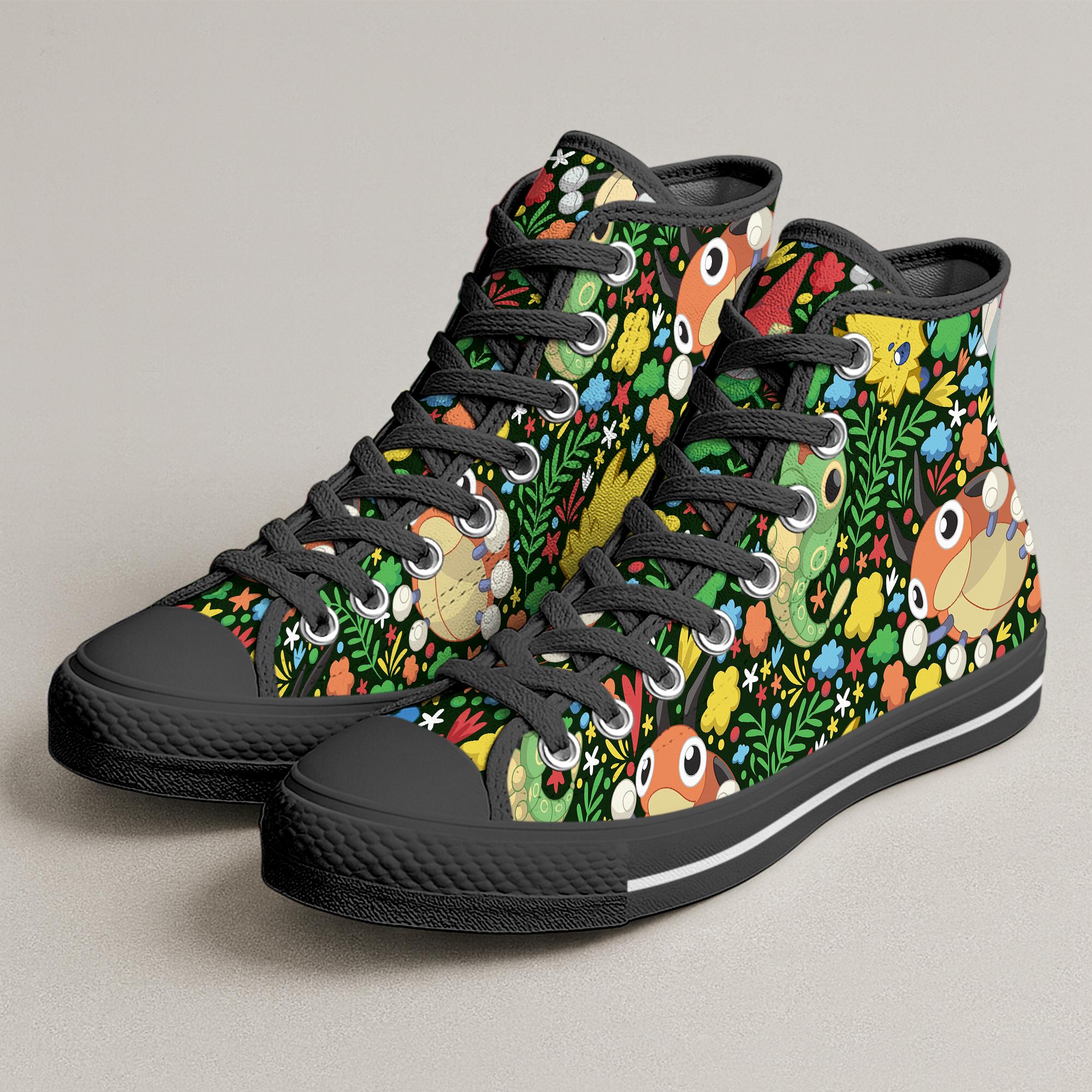 Joltik Ledyba High Top Shoes, Forest Garden Kawaii Sneakers, Cute Printed Shoes, Joltik Shoes Gifts