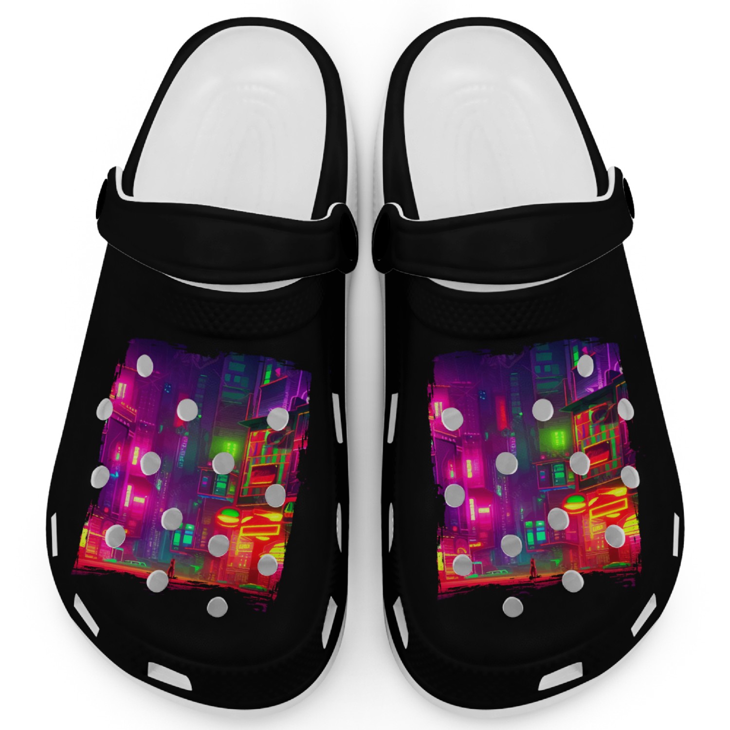 Cool Japanese World Japan Neon City Clogs