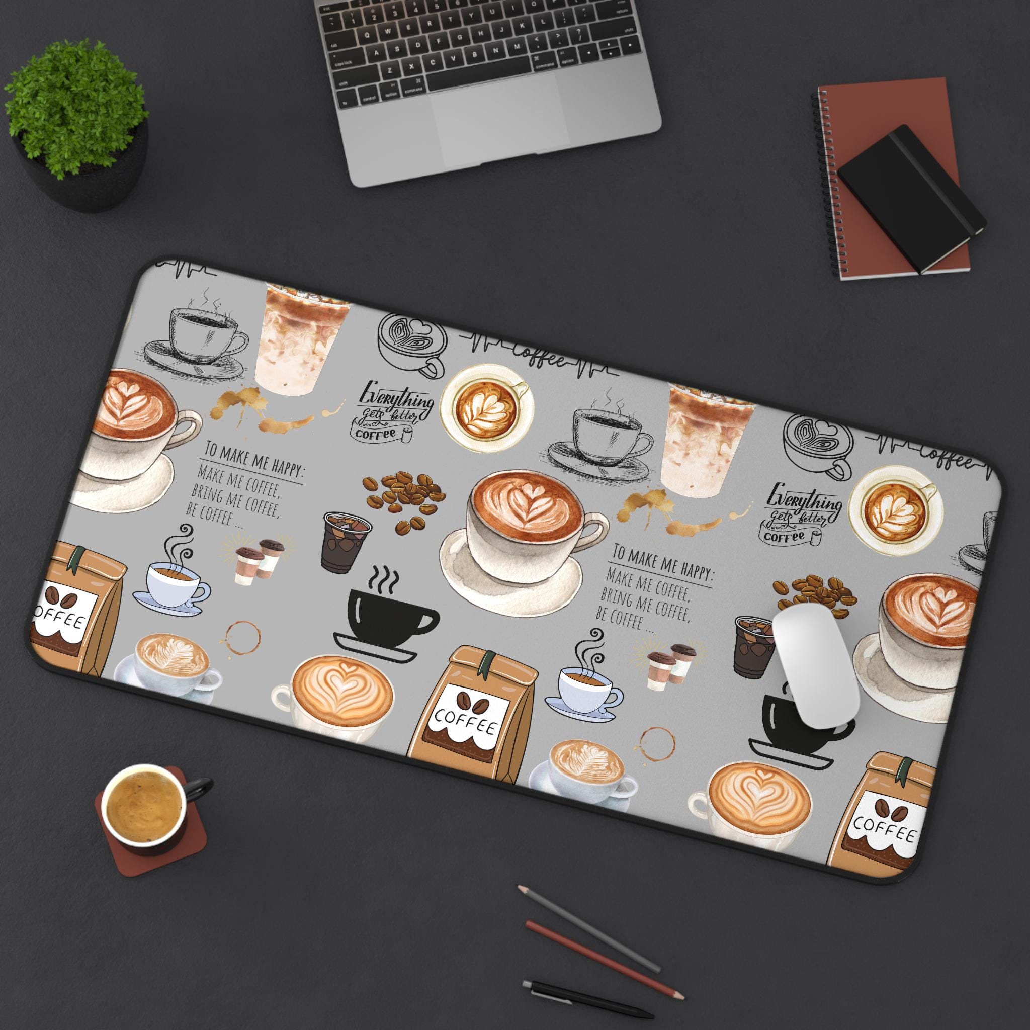 Coffee Lover's Desk Mat for Home Office and Workspace Decor