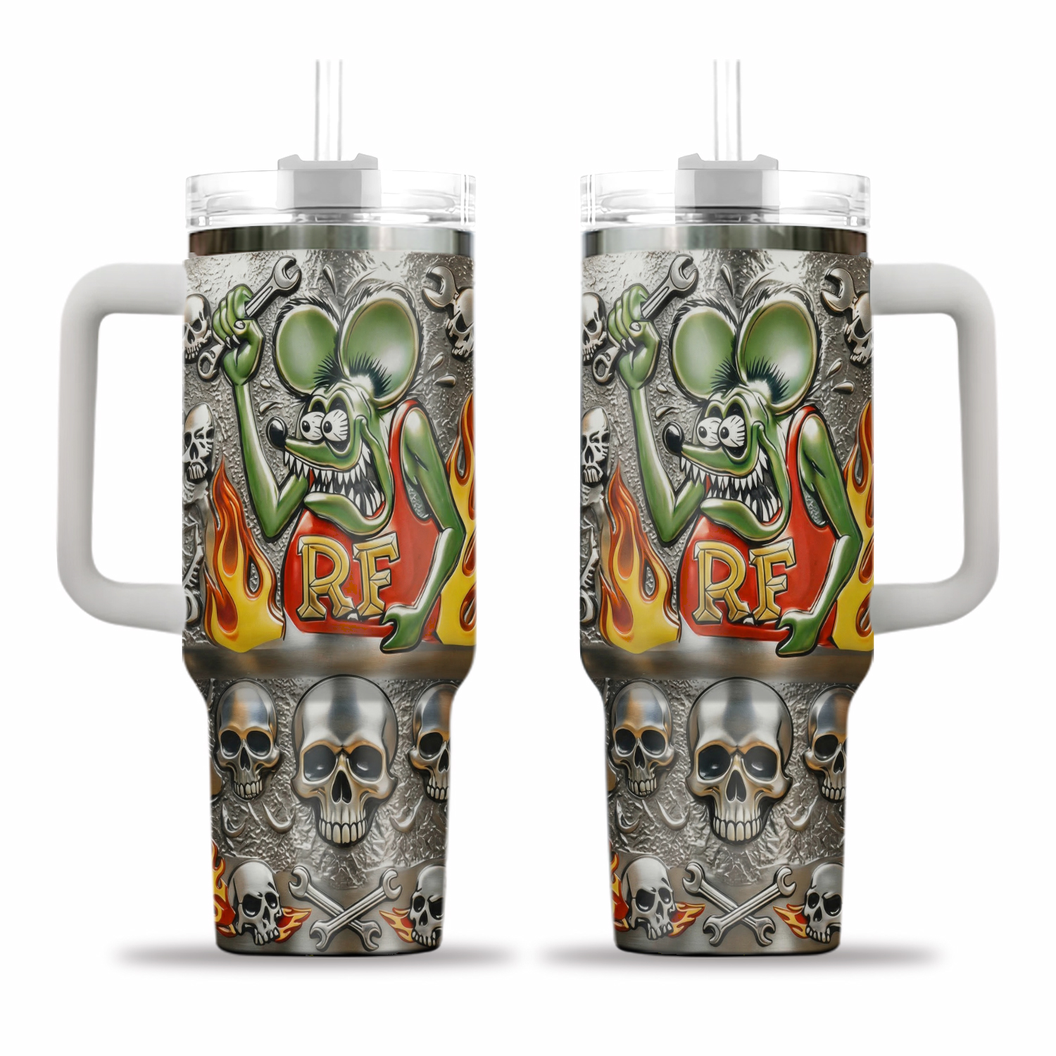 Retro Hot Rod Rat Insulated Cup 40oz Travel Mug Biker Gift