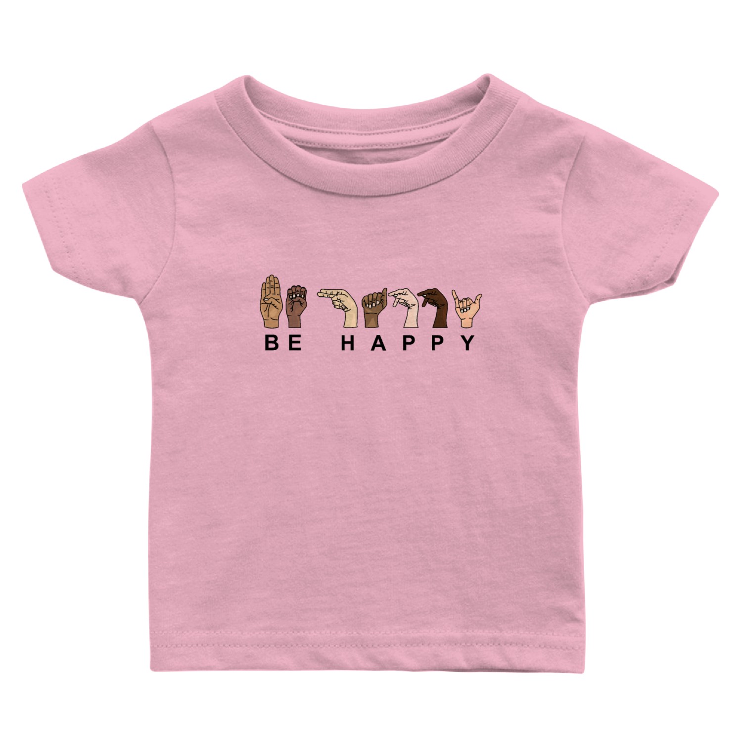 Be Happy in Sign Language Baby T Shirts