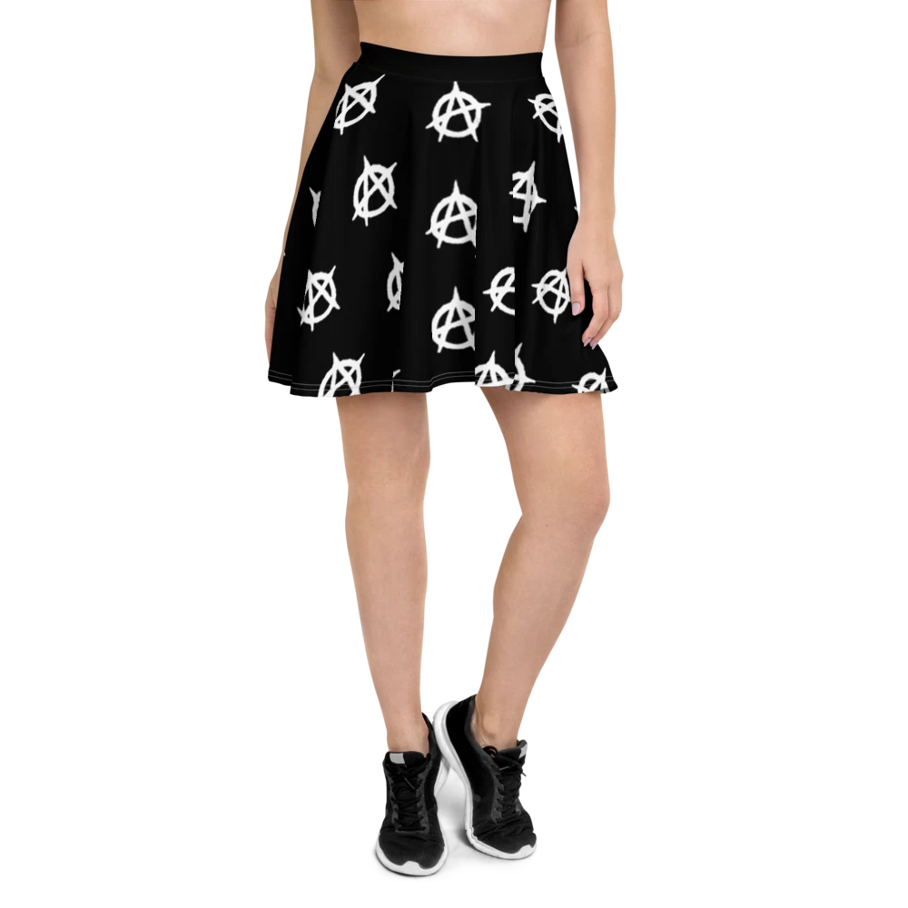 Anarchy Symbol Skater Skirt, Gift for Her