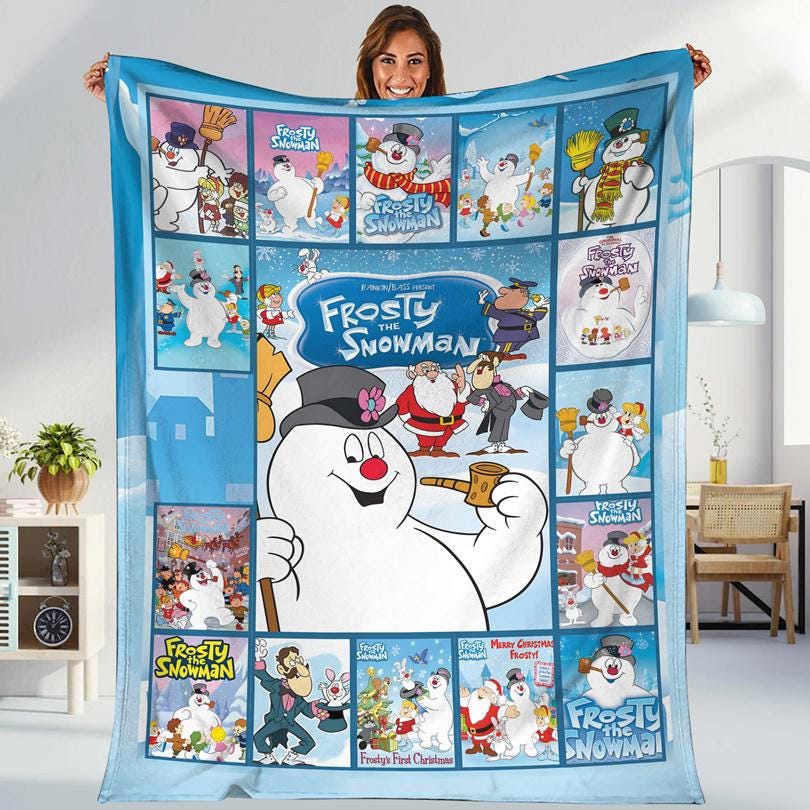 Frosty The Snowman Christmas Blanket, Cozy Snowman Throw Blanket, Christmas Blanket, Frosty The Snowman Blanket, Best Christmas Gift Blanket