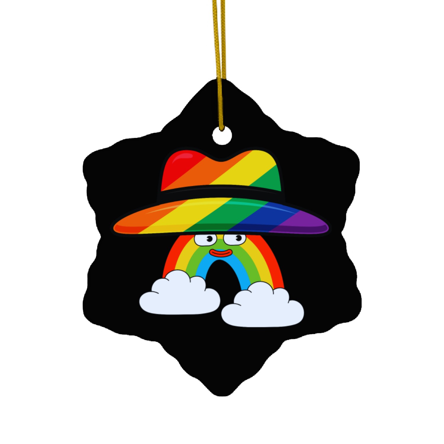 colorful Rainbow with Hat Ceramic Ornaments