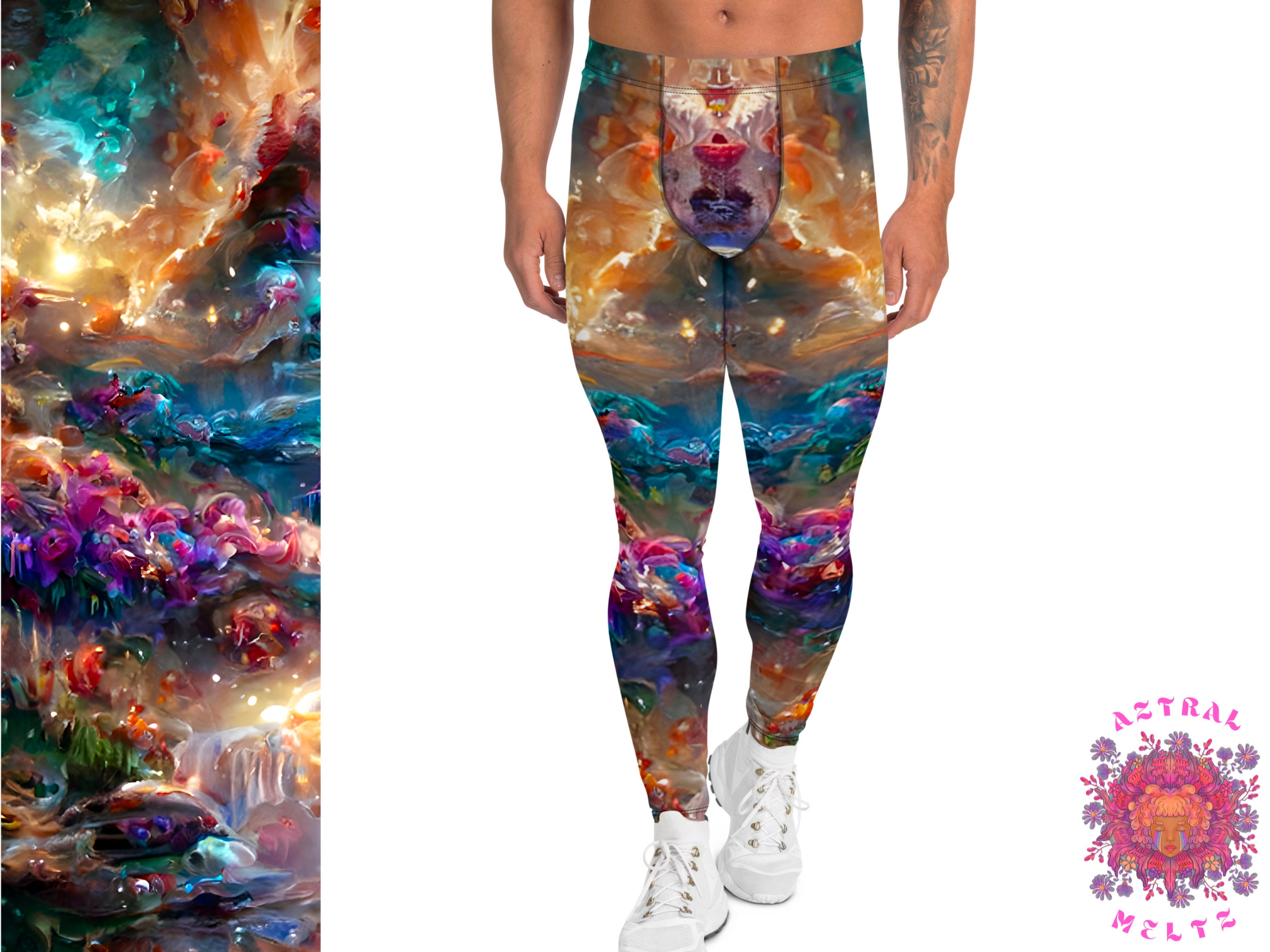 Mens Leggings, Psychedelic leggings for men, Mens Rave Leggings, Mens Tights,