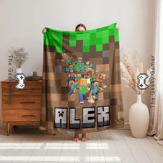 Personalized Gamer Fleece Blanket, Birthday Gift for Gamer