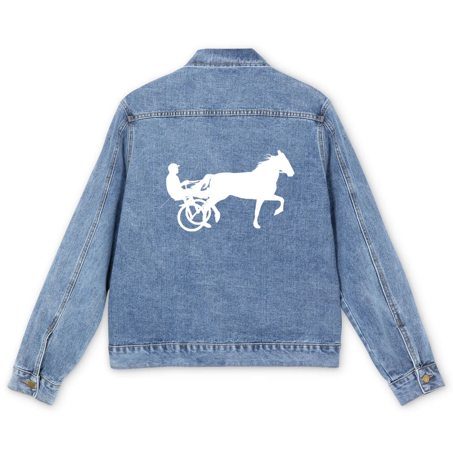 Horses Riding Harness Racing Rider Equitation Men's Denim Jackets