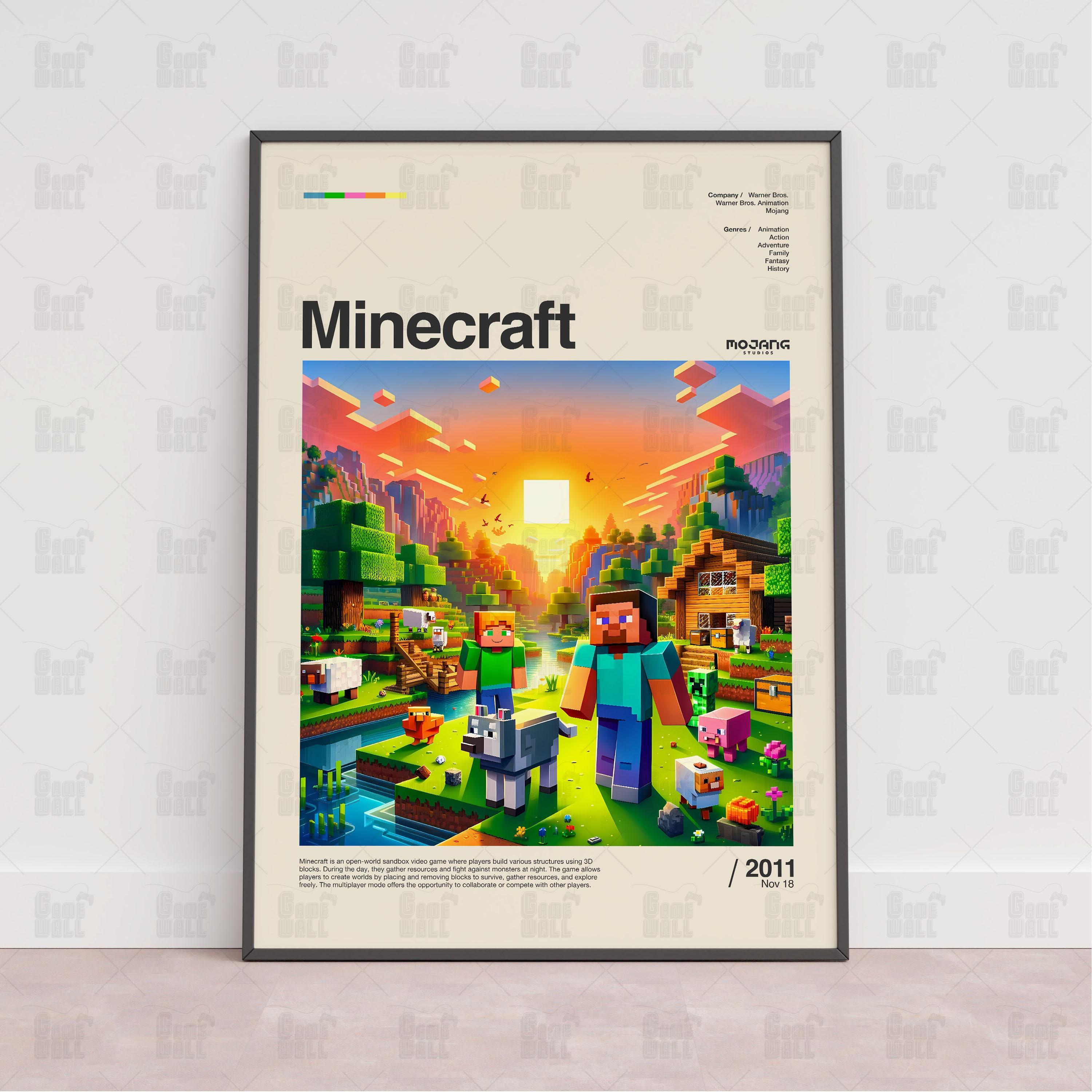 Minecraft Poster, Gaming Room Poster, Gaming Wall Poster, Gaming Print Poster, Game Gift, Video Games Poster