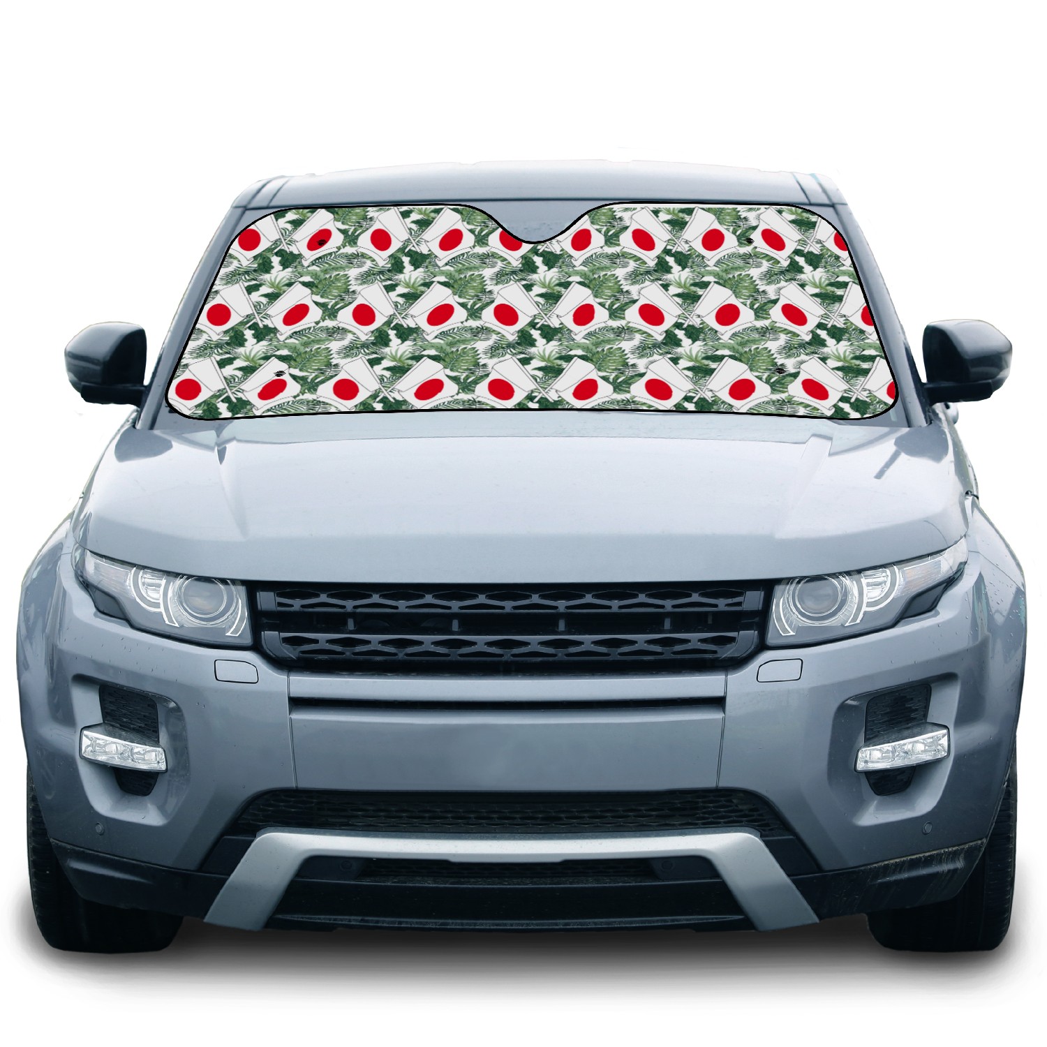 Two flags crossed Japan Car Sun Shades
