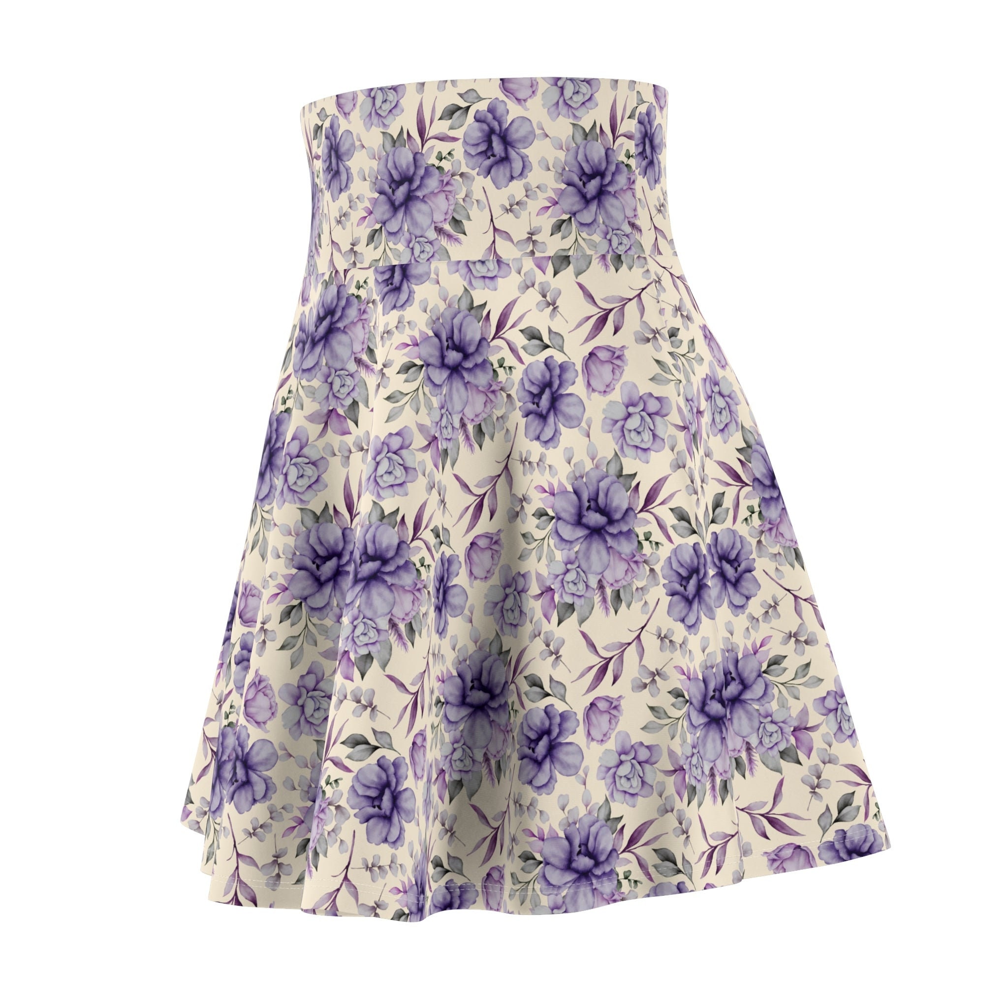 Floral Women's Skater Skirt | 4" wide high-rise elastic waistband | Women Summer Skater Skirt | Beaching Outfit
