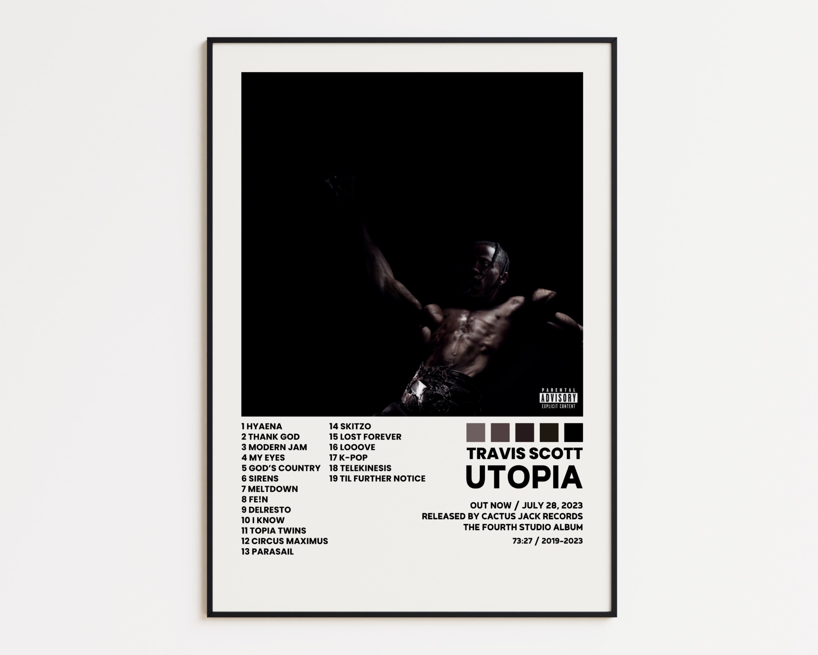 Travis Cover Poster, Utopia Album Wall Print, Tracklist Poster, Rap Classics Poster