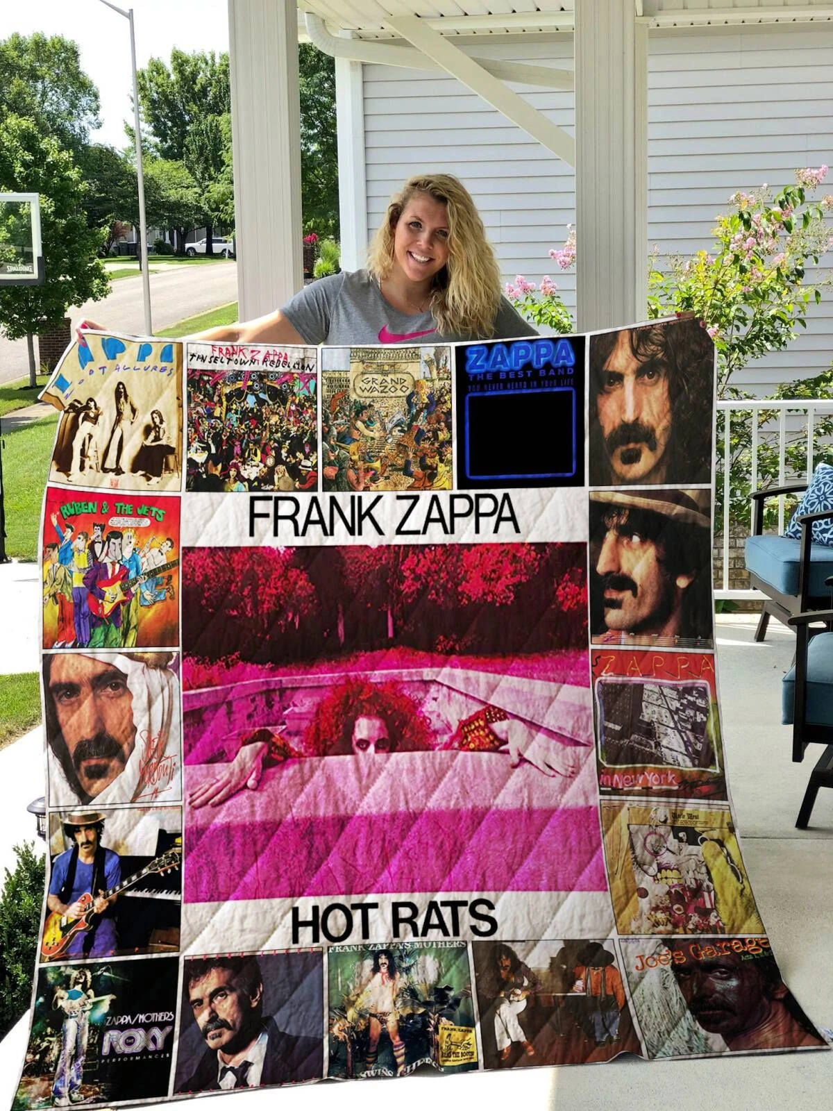 Frank Zappa Quilt Blanket Gift for Fan