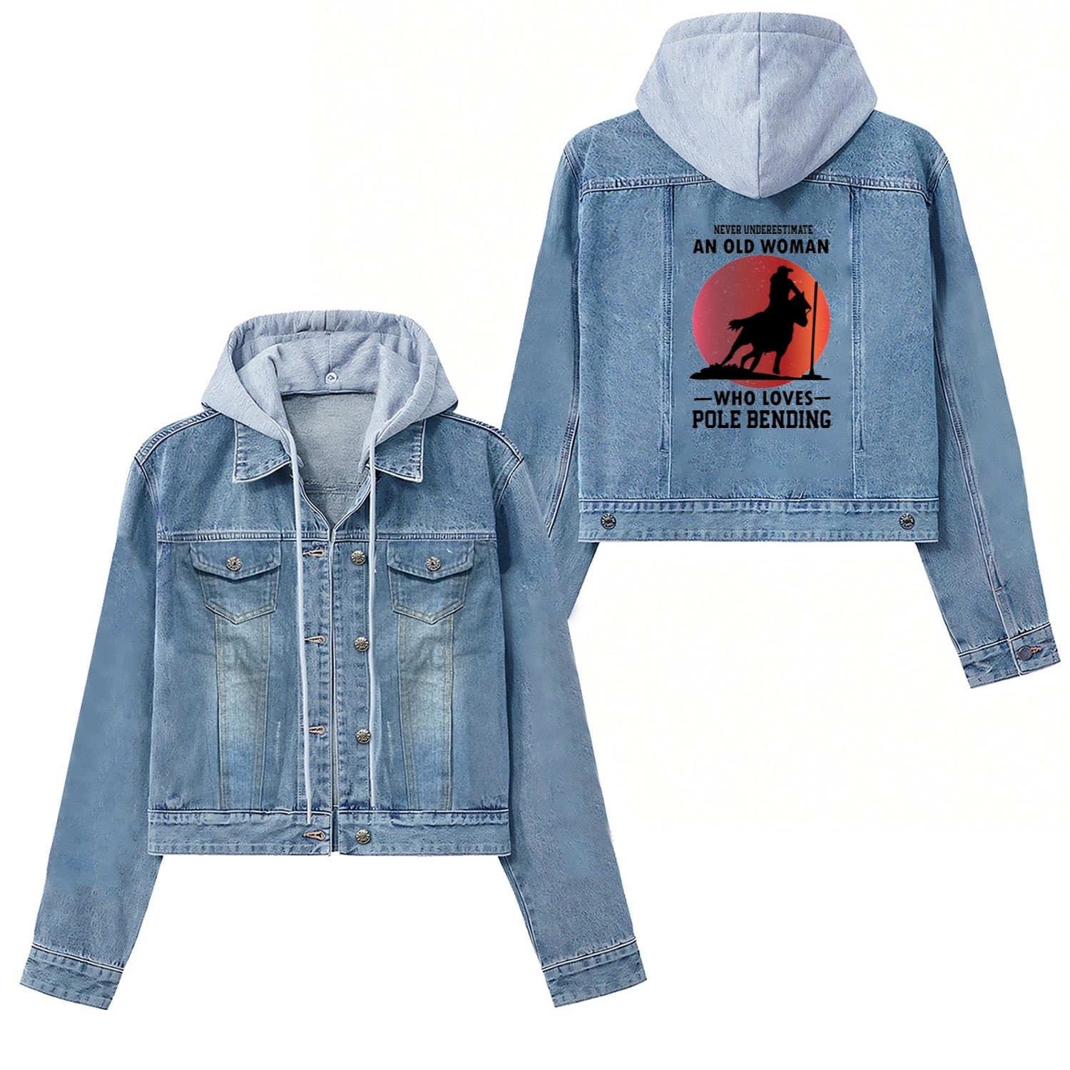 Pole Bending Western Horse Riding Women's Denim Jackets