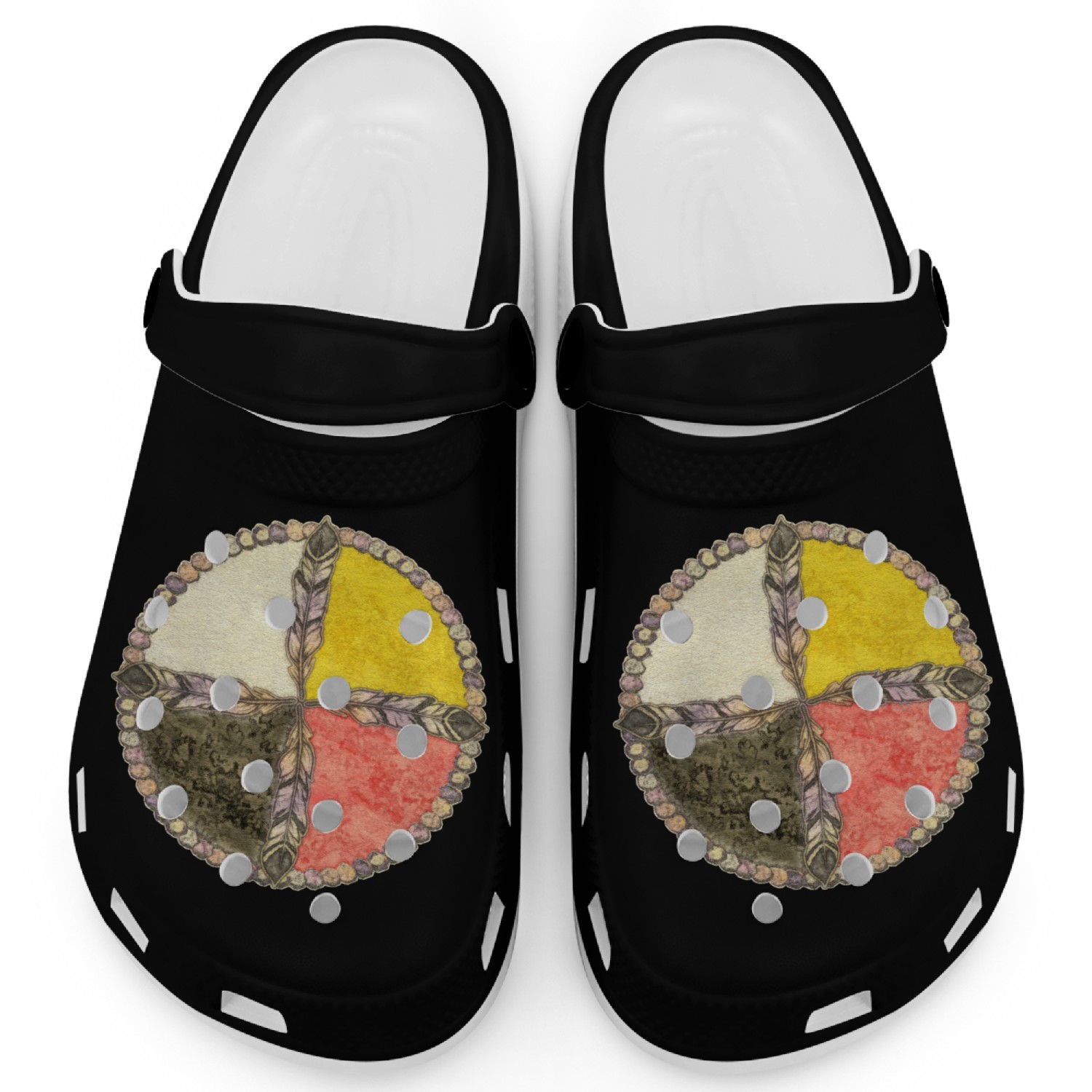 Native Americans - Medicine Wheel Feathers 3 Clogs