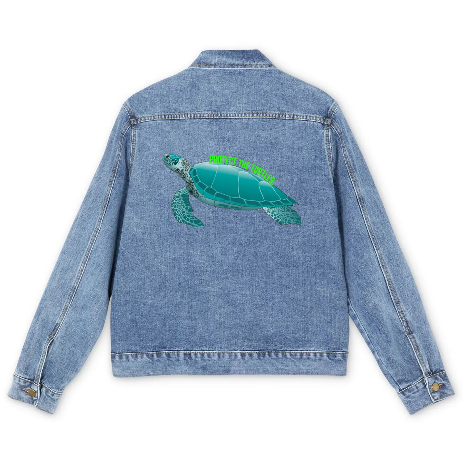 Protect the turtles Men's Denim Jackets