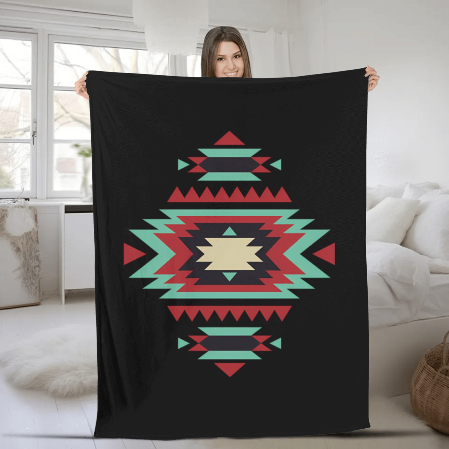 Southwest Native American Tribal Indian Fleece Blankets