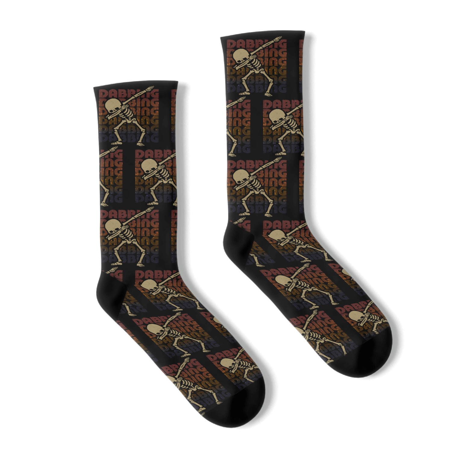 Dabbing Skeleton Type Rainbow Socks