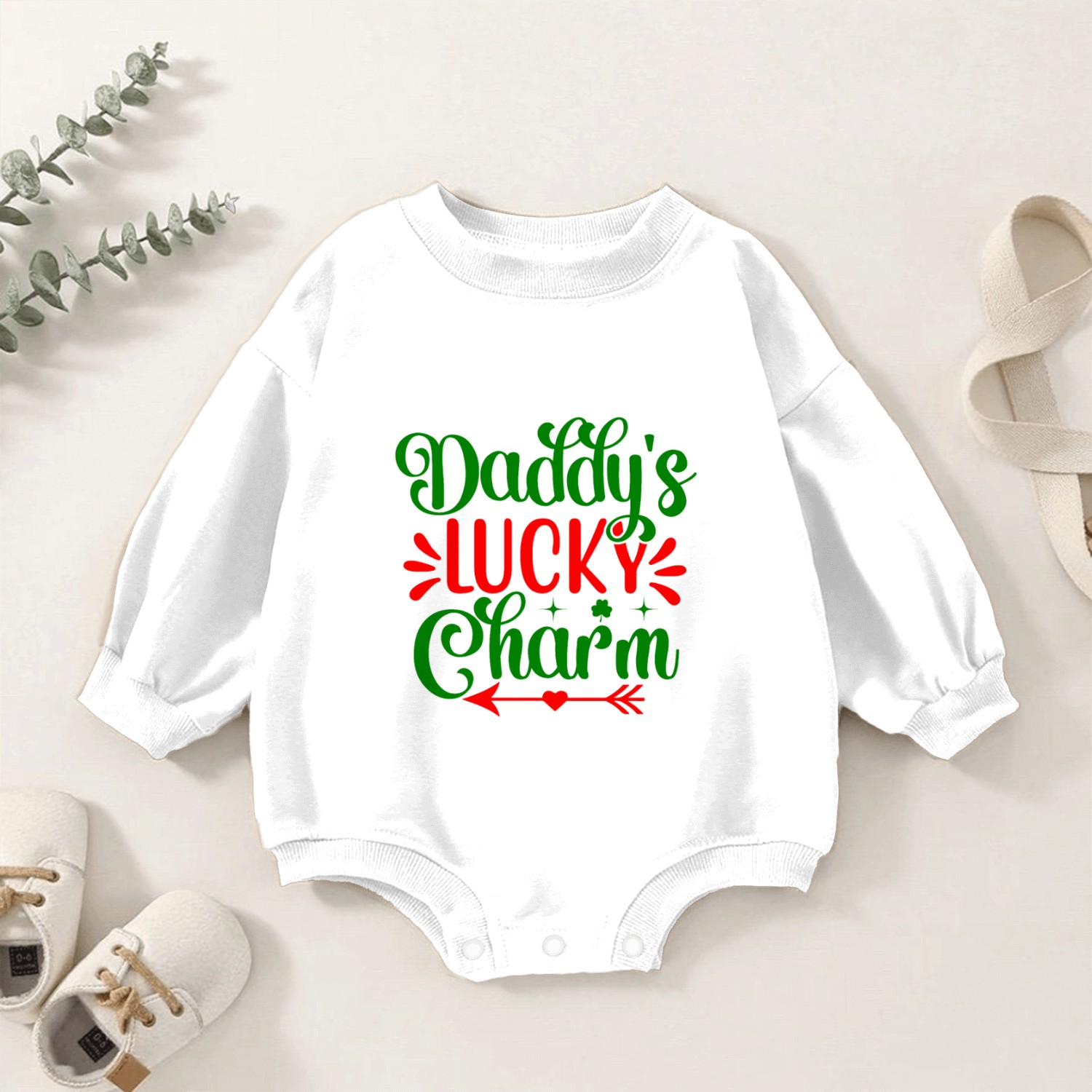 Daddy s Lucky Charm 01 Baby Romper Sweatshirts