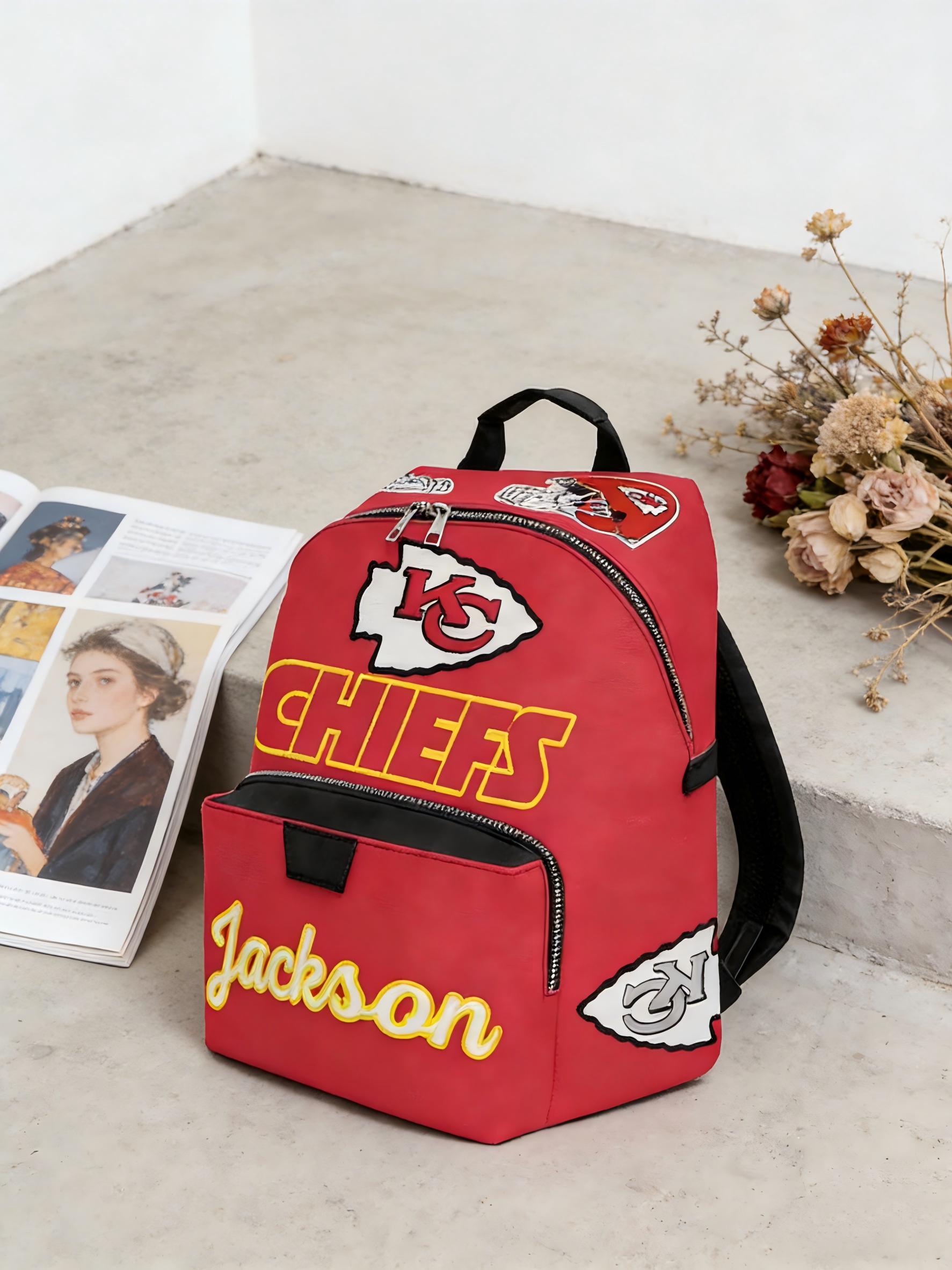 Customized name football backpack Personalized sports bag gift for football fans