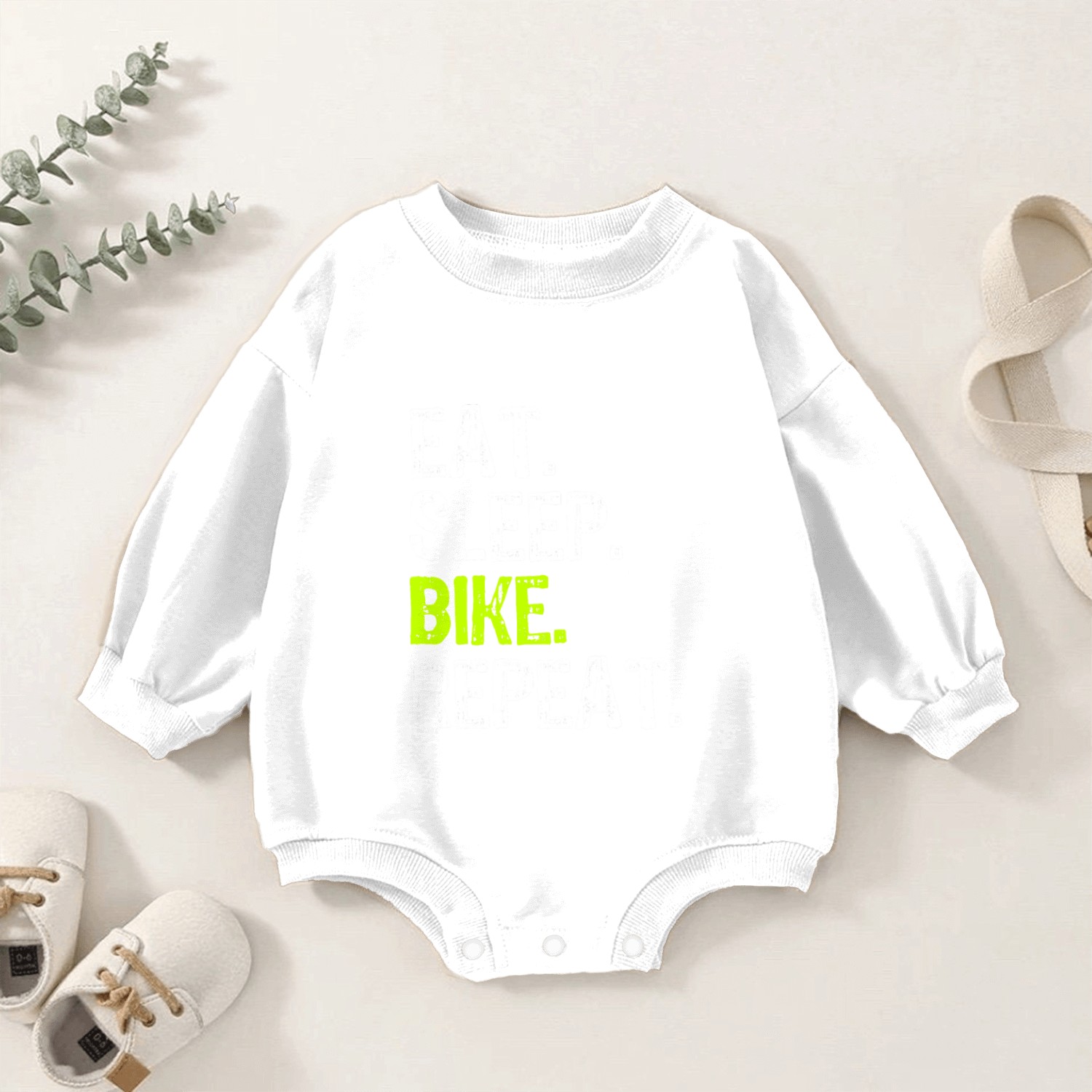 Eat Sleep Bike Repeat Biking Cycling Cyclist Gift Baby Romper Sweatshirts