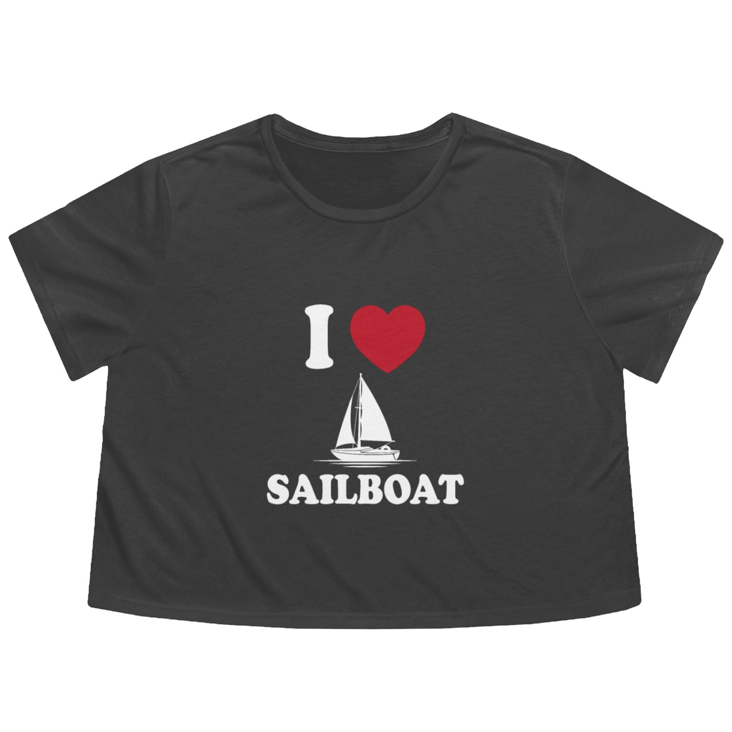 I Love Sailing Flowy Cropped Tees