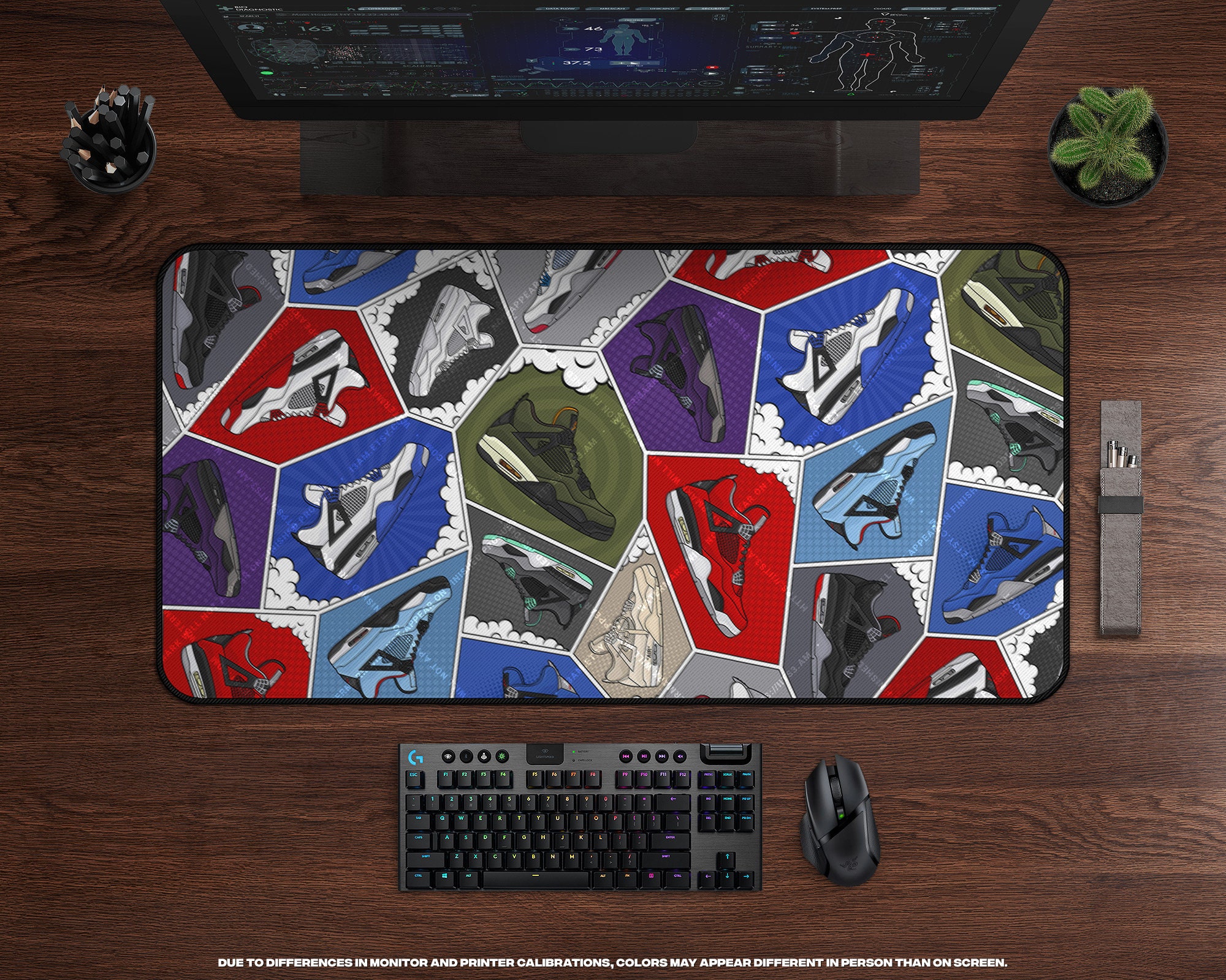 FOURS Colorways Desk Mat Sneakerhead, Sneaker Mousepad XXL, Hypebeast, XL Gaming Mouse Pad, Large Mousepad, Gaming Mat, Desk Accessories