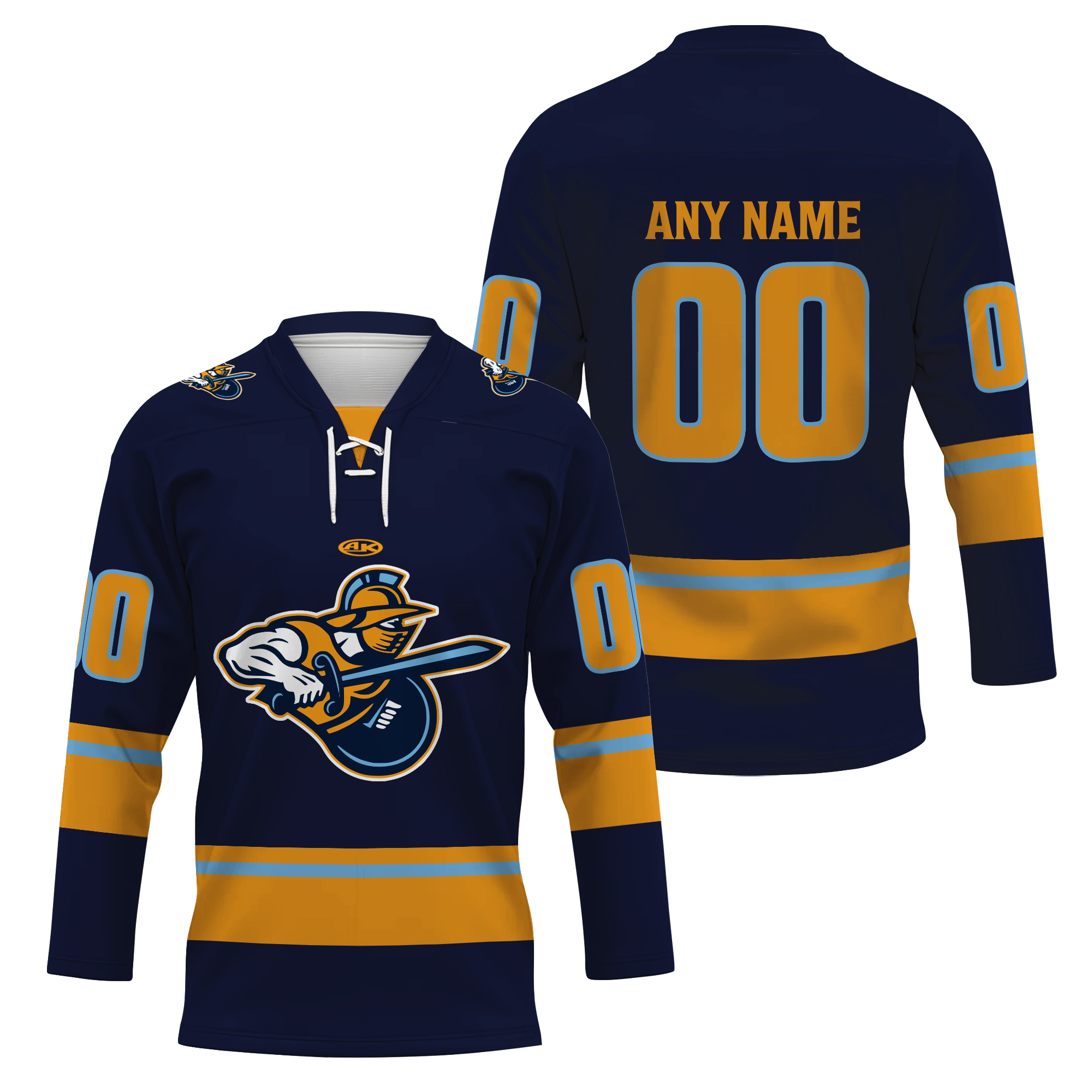 Atlanta Gladiators Personalized 2025/26 Navy Lace Hockey Shirt Fan Gear