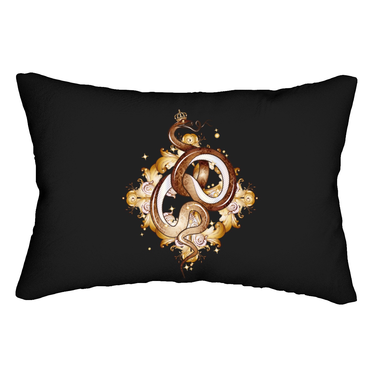 Snake with a Crown – Symbol of Grace & Power Lumbar Pillows