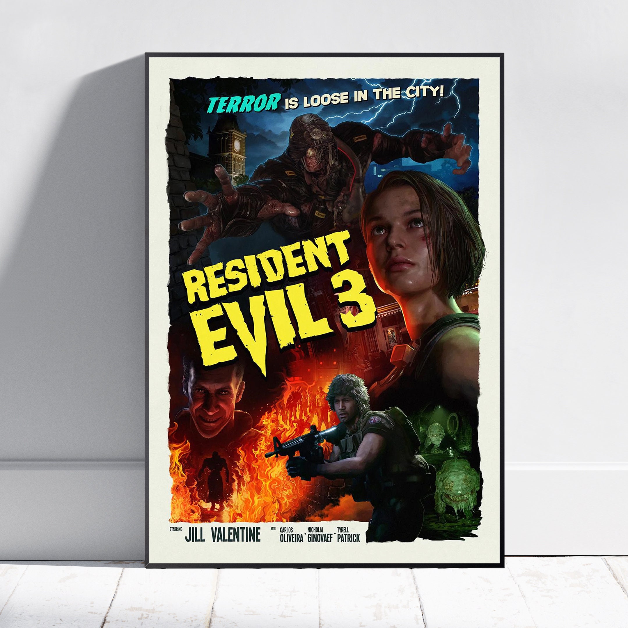 Resident Evil Poster, Raccoon City Wall Art, Unfamed poster, Available in 7 sizes poster, Gift for fan, Movie lover gift