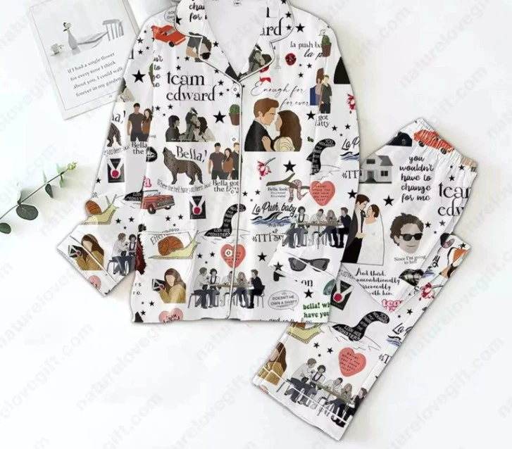 Twilight Saga Pyjama Pajamas Set Pajama Vampire Xmas Gift For Fan