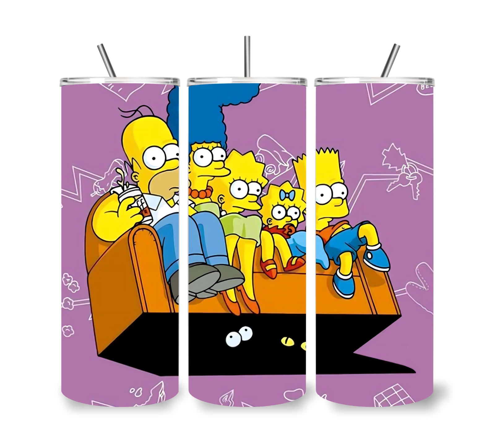 Simpson Stainless Steel Tumbler with Lid and Straw