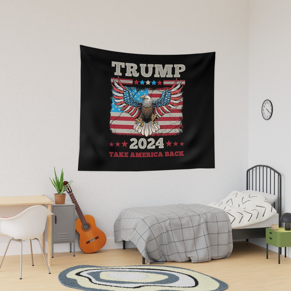 Support Donald Trump 2024 Presidential Election Campaign Tapestry, Trump 2024, Political Tapestry, For Home and Living, US Election for Decoration
