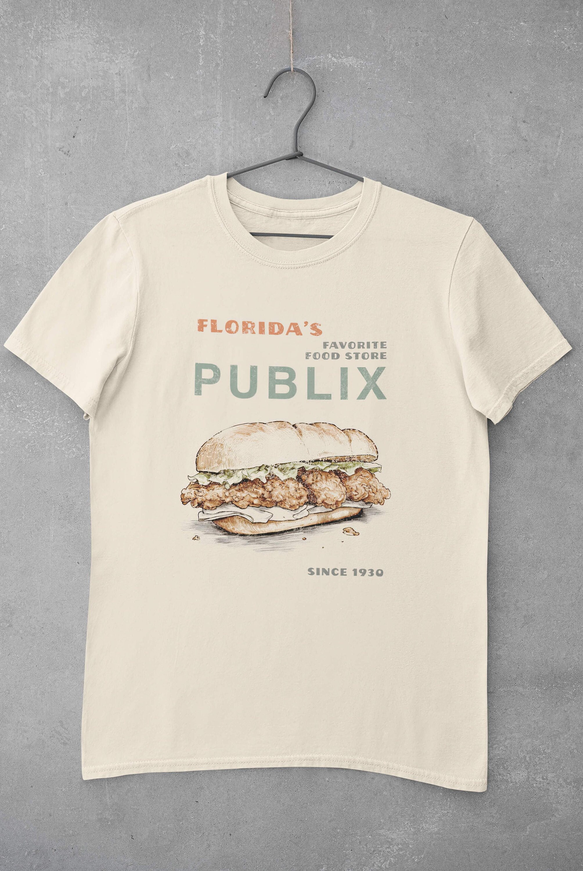 Publix Florida T Shirt, Vintage Style, Soft Cotton Tee, Trending Street Fashion