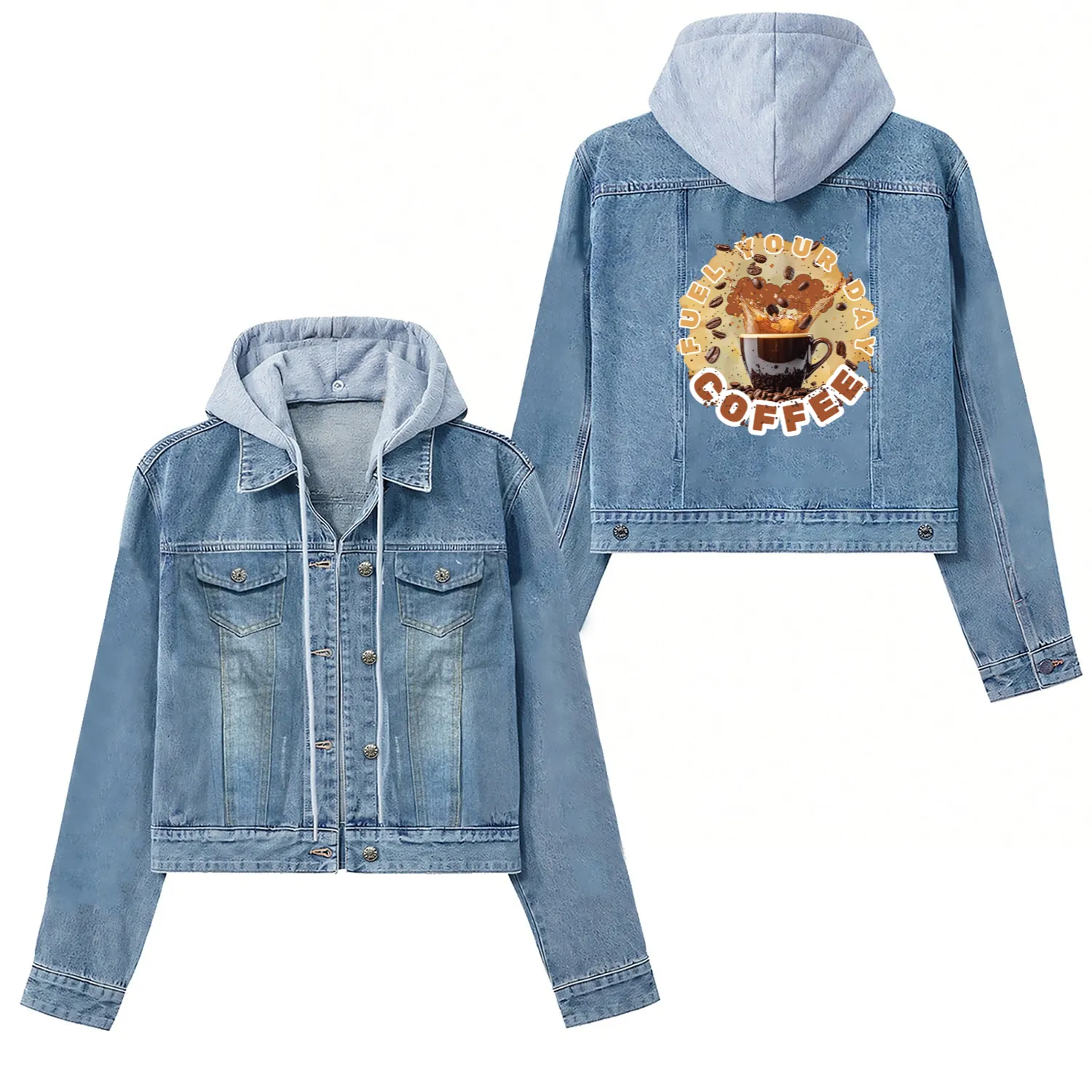 Fuel Your Day – Coffee Power Women's Denim Jackets