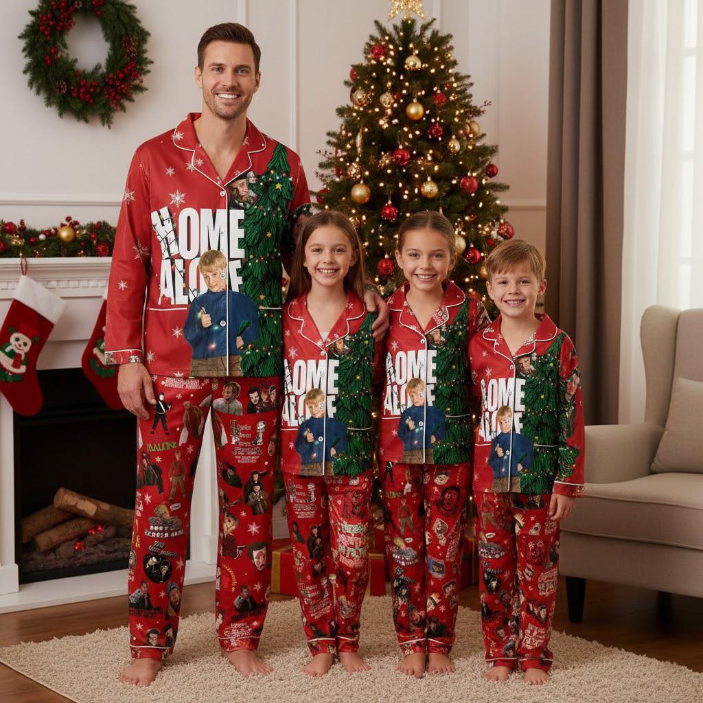 Home Alone Christmas Pajamas, Kevin McCallister Long Sleeve Pajamas, Ya Filthy Animal Shirt, Funny Xmas Movie Pj Set, Holiday Gift