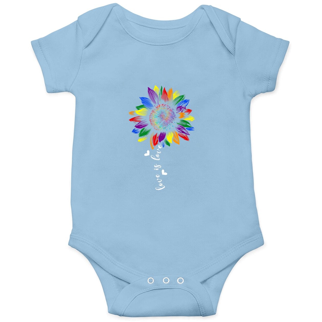 Sunflower Love Is Love Gay Baby Bodysuit