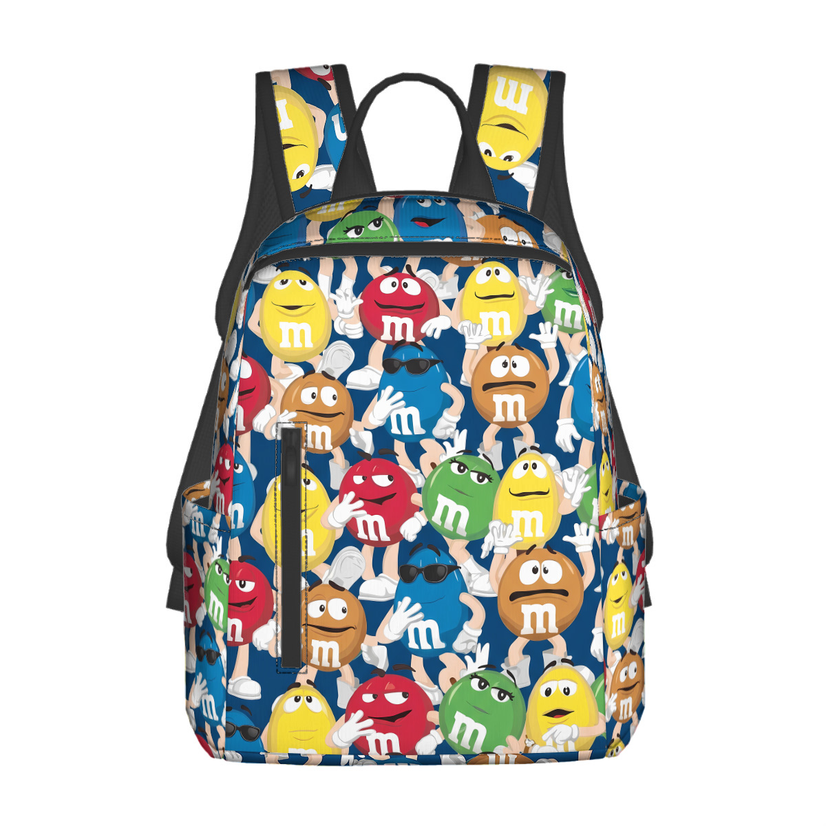 M And M Characters Hiking Backpack, Student School Bag, Travel Daypack for Boys Girls, Fashion Bookbag Shoulder Bags