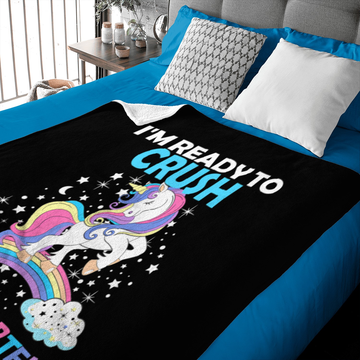 Unicorn Ready Crush Kindergarten Here I Come Back Baby Blankets