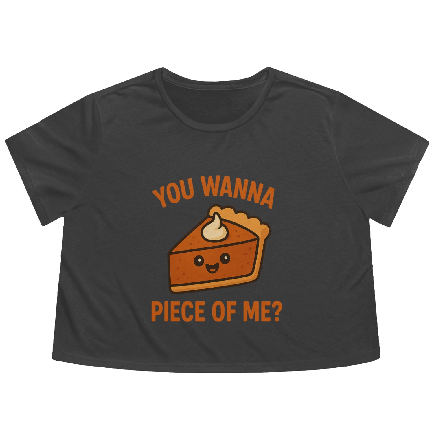 Whimsical Pie Illustration Flowy Cropped Tees