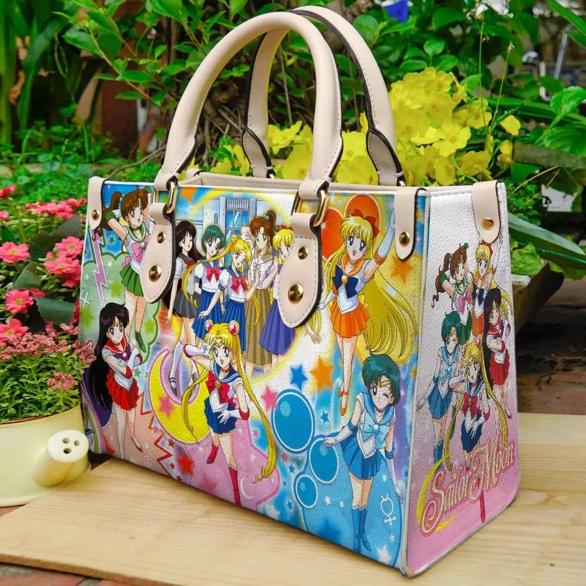 Sailor Moon Women Cartoon Leather Handbag, Sailor Moon Lovers Gift