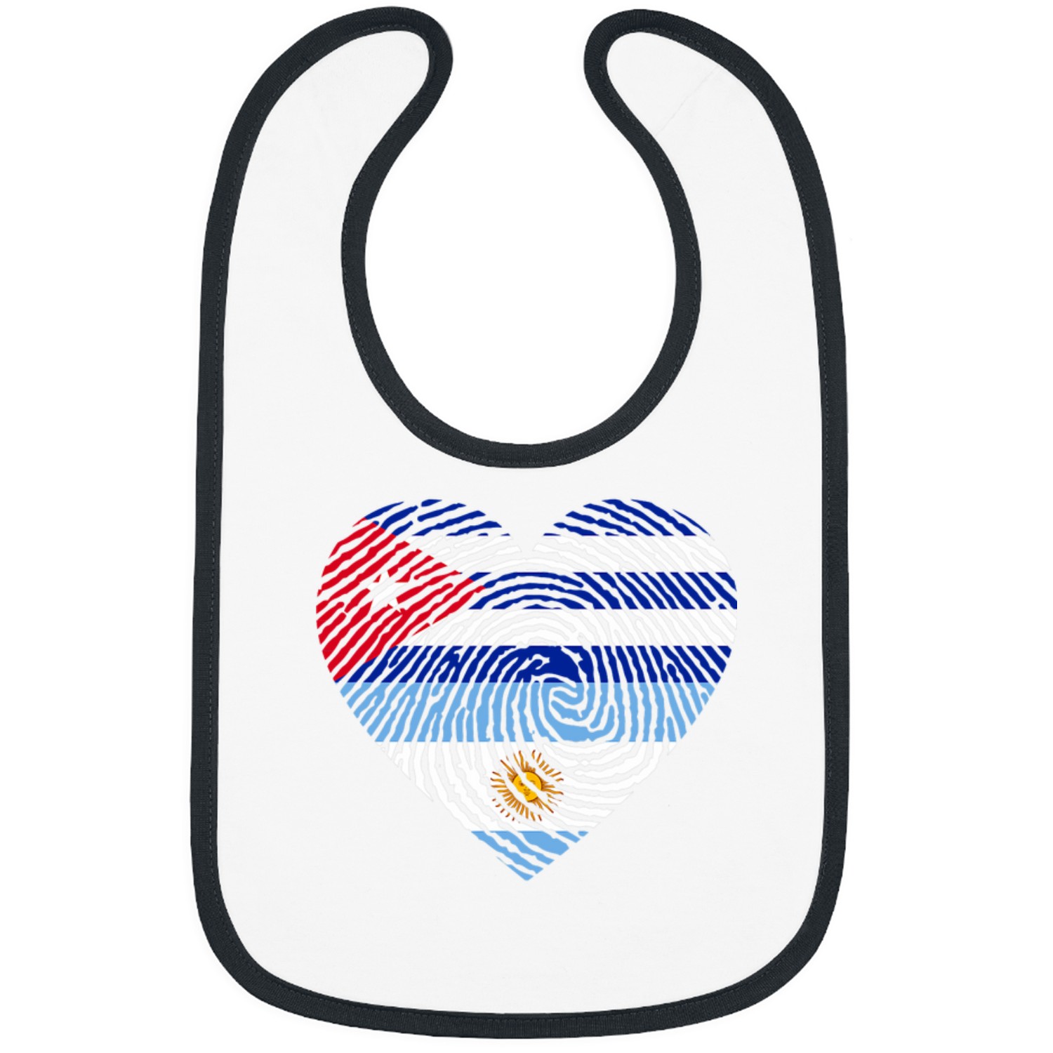 Argentinian Cuban DNA Cuba Argentina Fingerprint Bibs