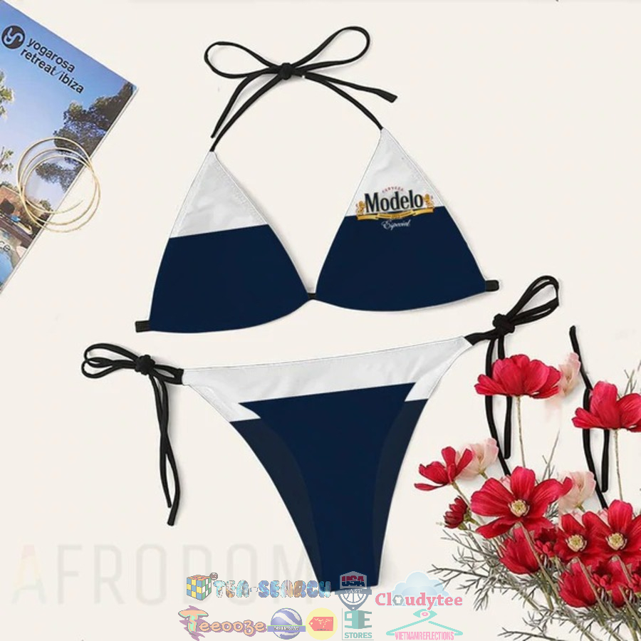 Modelo Beer Print Women's Sling Bikini Two-Piece Swimsuit